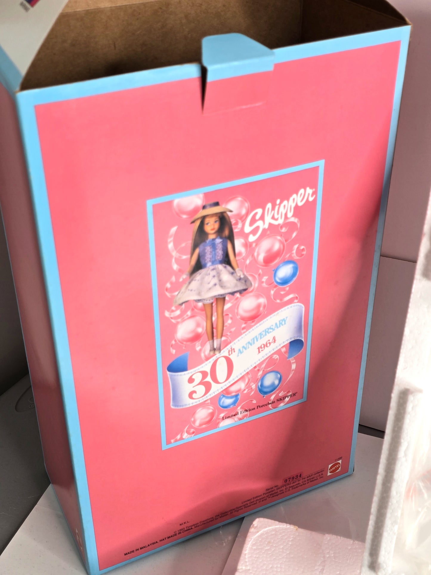 Skipper 30th Anniversary 1964 Limited Edition Doll Porcelain Mattel