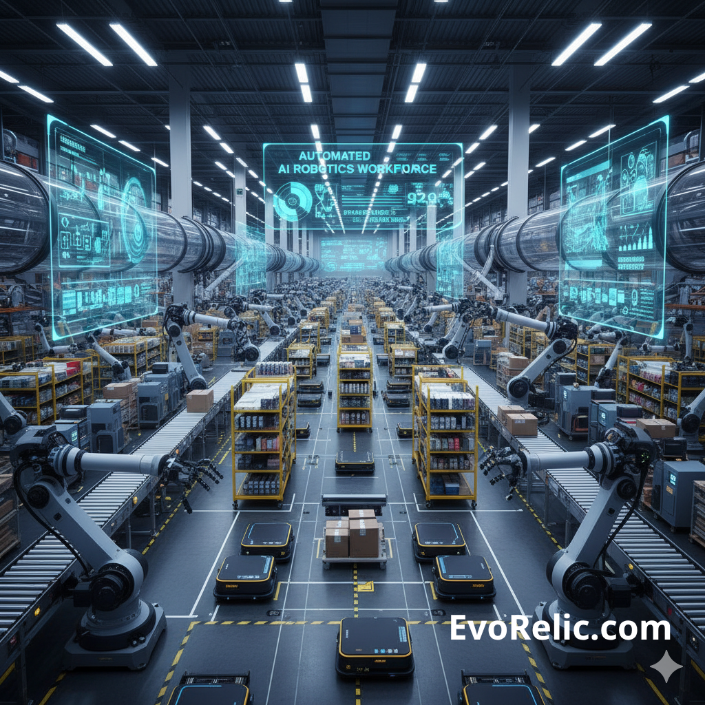 Automated Amazon Warehouse AI Robots Workforce $18 Billion Annual Revenue Increase