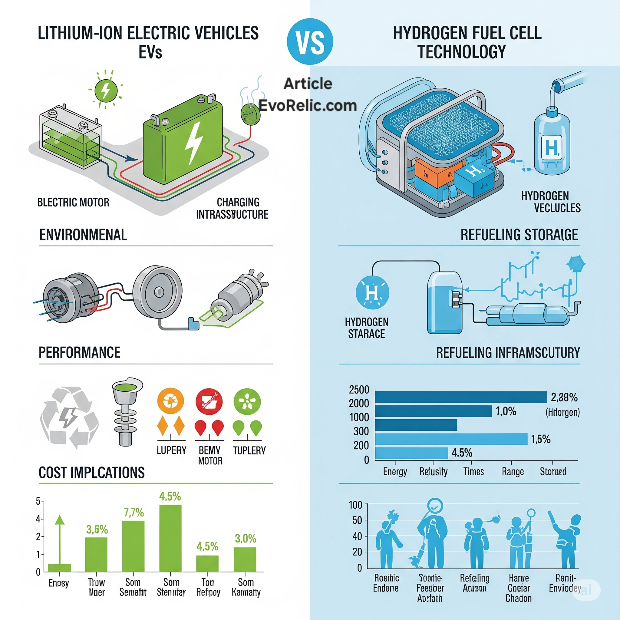 A Critical Examination of Lithium-ion Electric Vehicles Versus Hydrogen Fuel Cell Technology in Sustainable Transportation