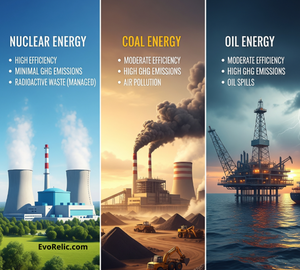 Comparative Analysis of Nuclear, Coal, and Oil Energy: Efficiency, Environmental Impact, and Strategic Implications