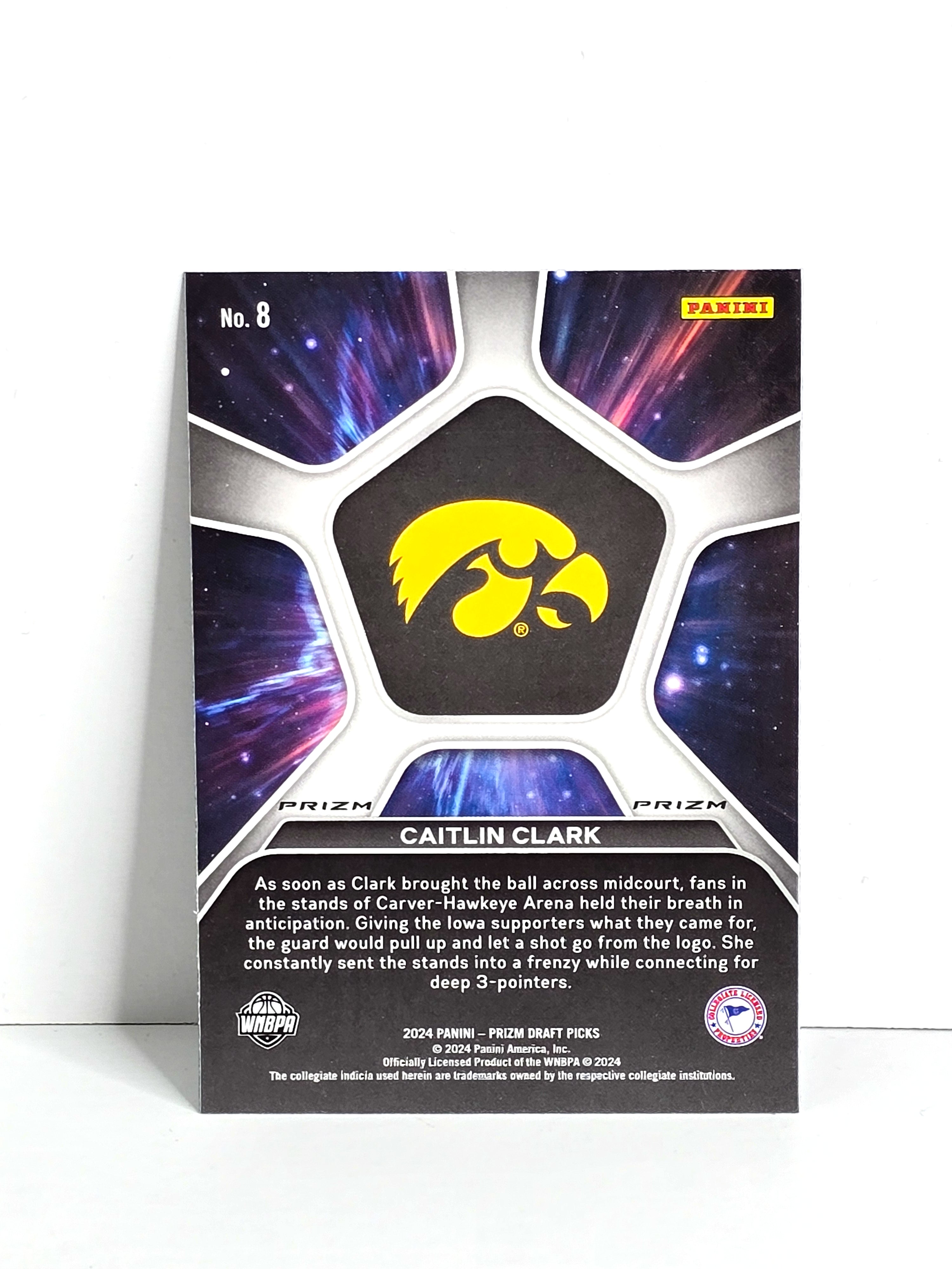 Caitlin Clark Rookie WNBA Basketball Card 2024 Panini Prizm No. 8