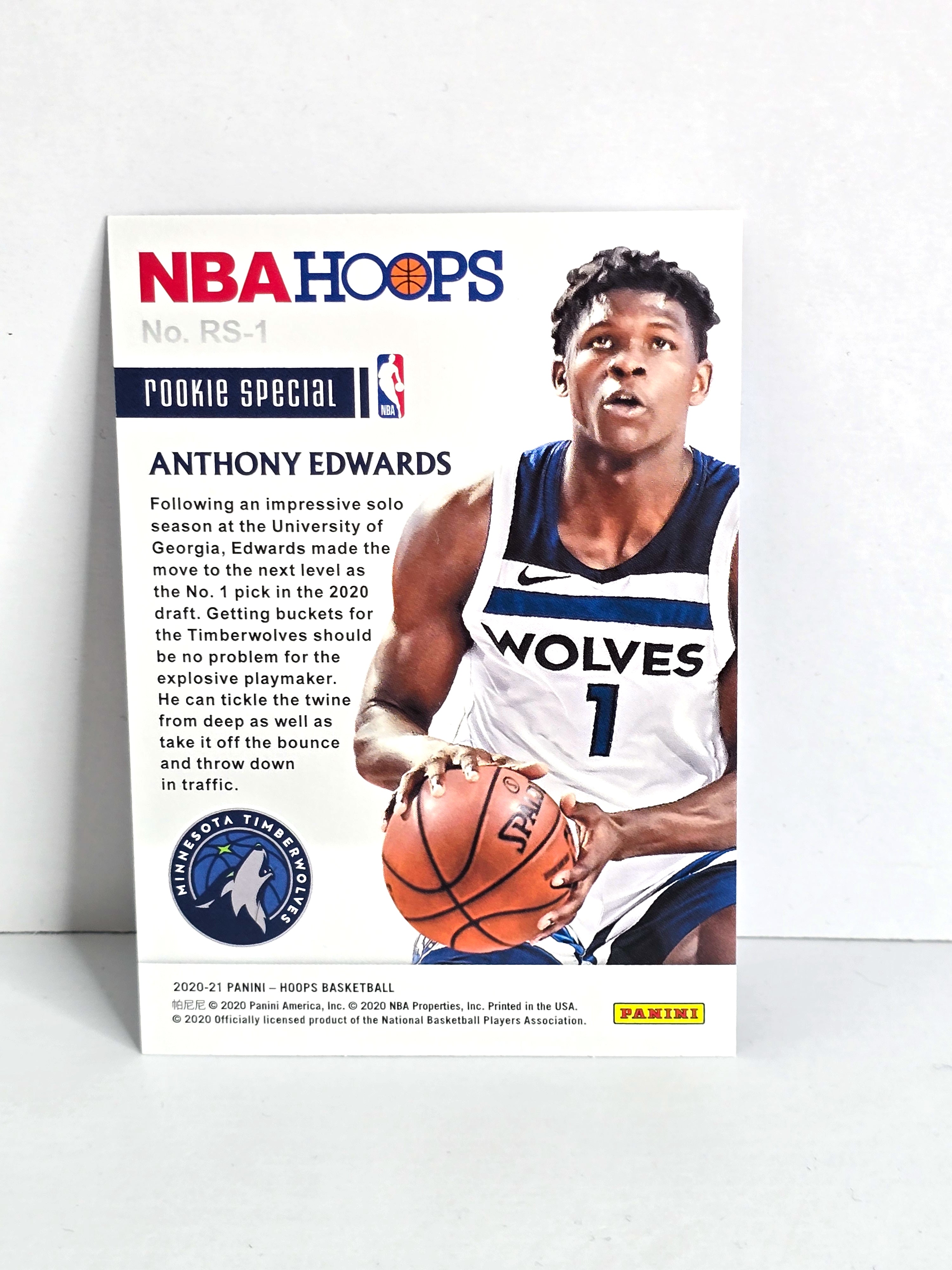 Anthony Edwards Rookie NBA Basketball Card 2021 Panini No. RS-1