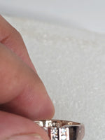 Sterling Silver Ring with Diamond Clusters