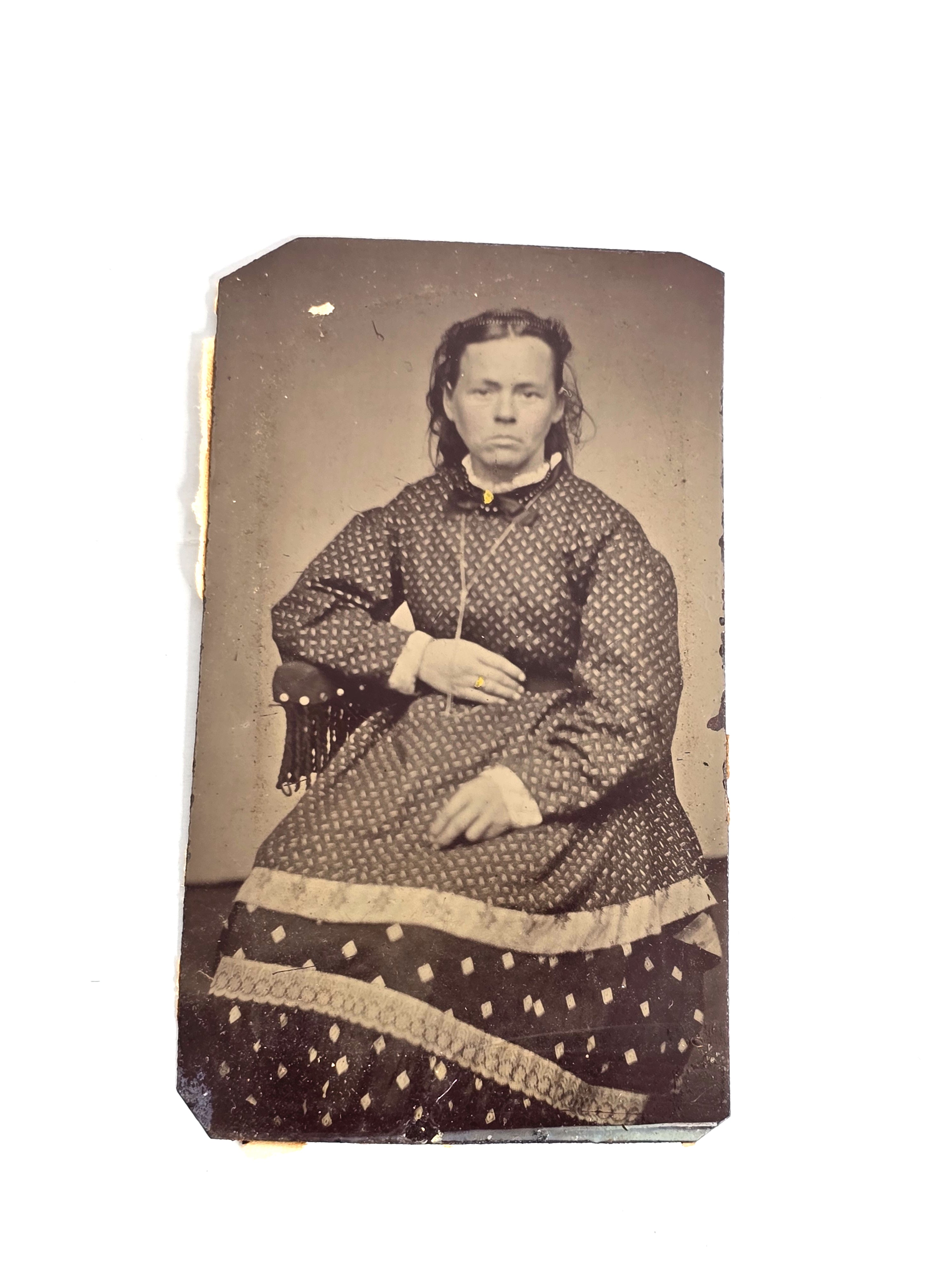 1860 Hardworking Woman in Dress Tintype