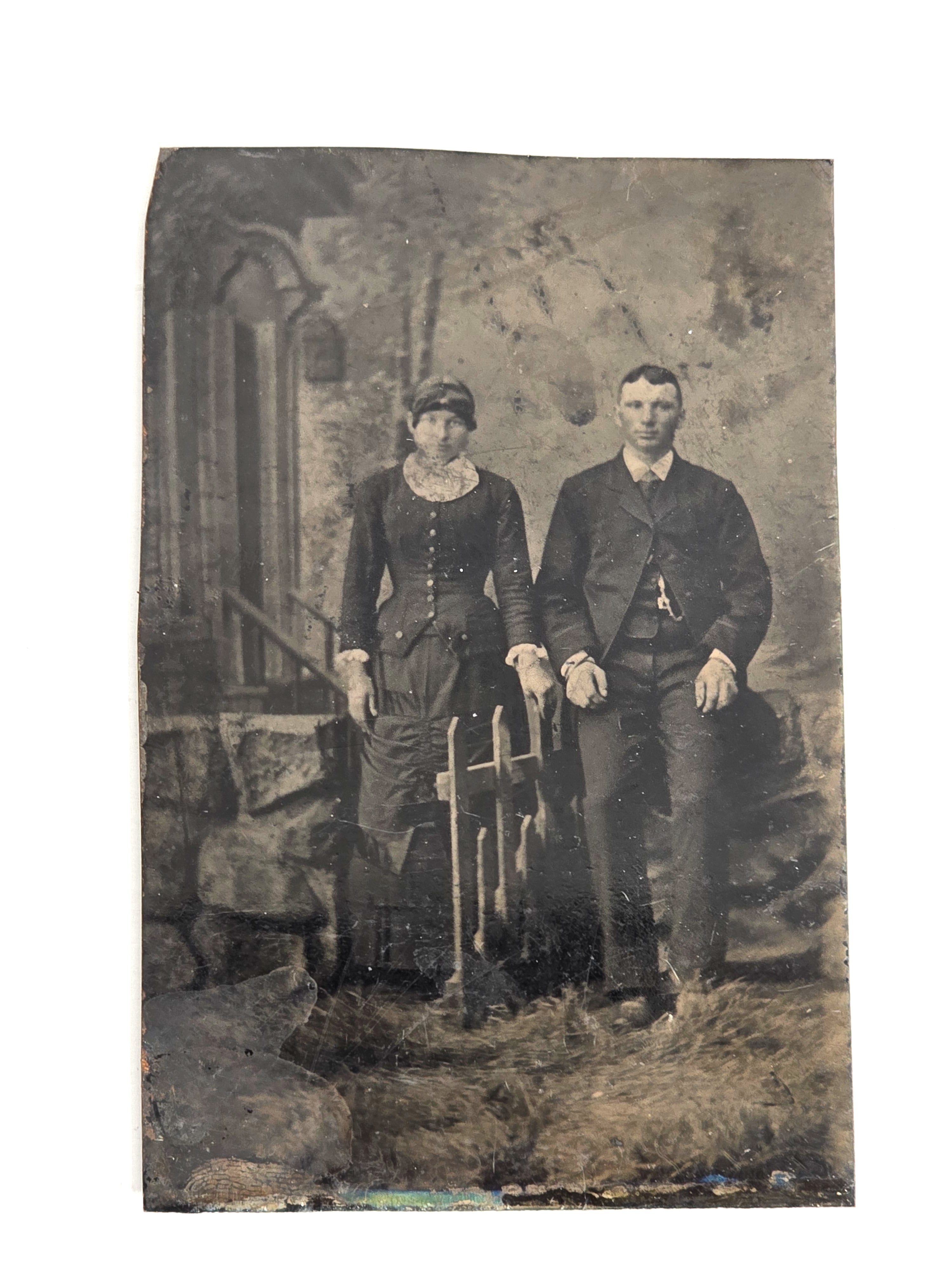 1860 Wealthy Country Gent Wife Tintype