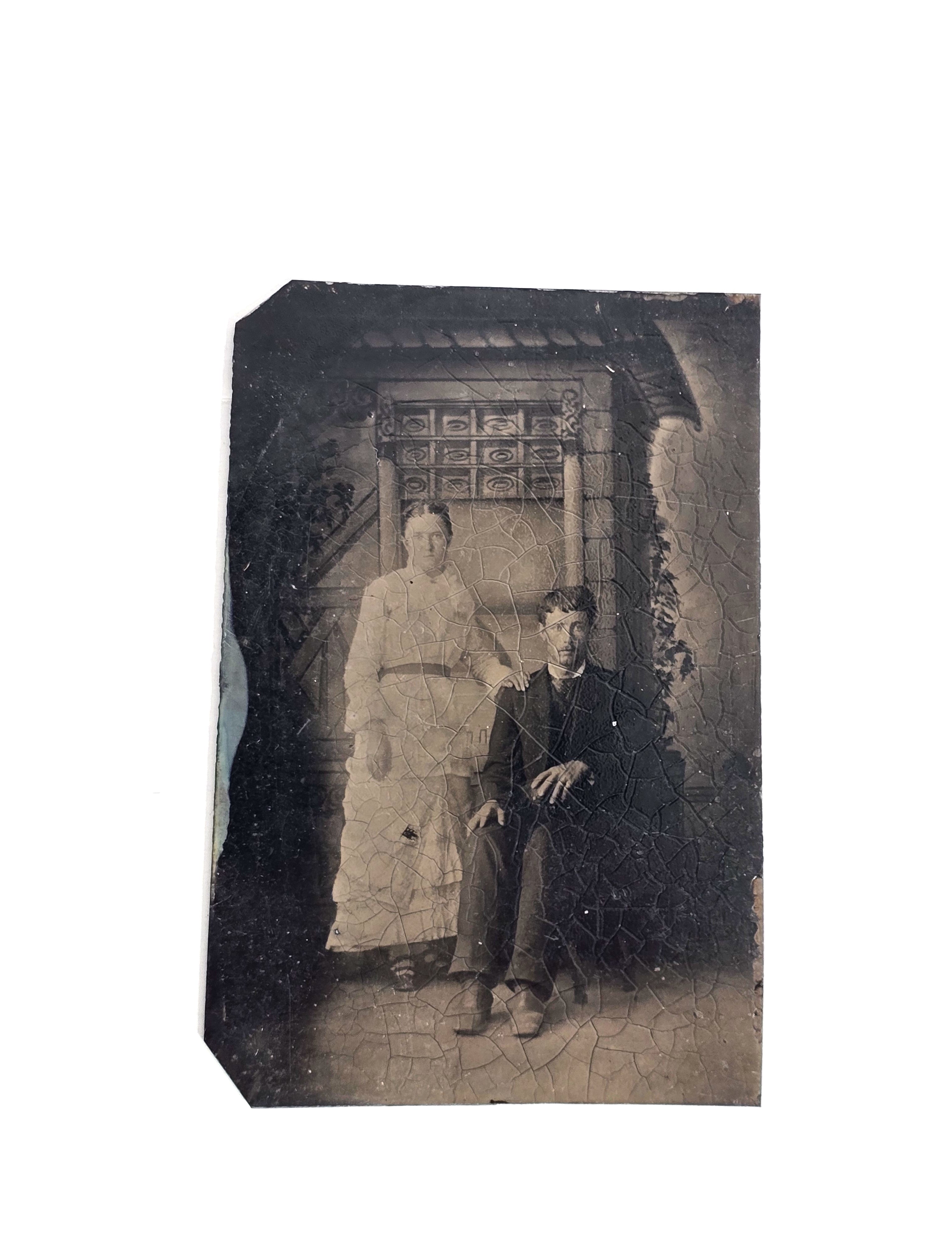 1860 Couple Country Homestead Tintype