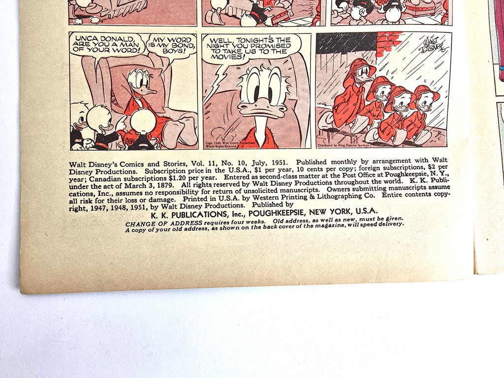 1951 Walt Disney Comics and Stories July Vol. 11 No. 10