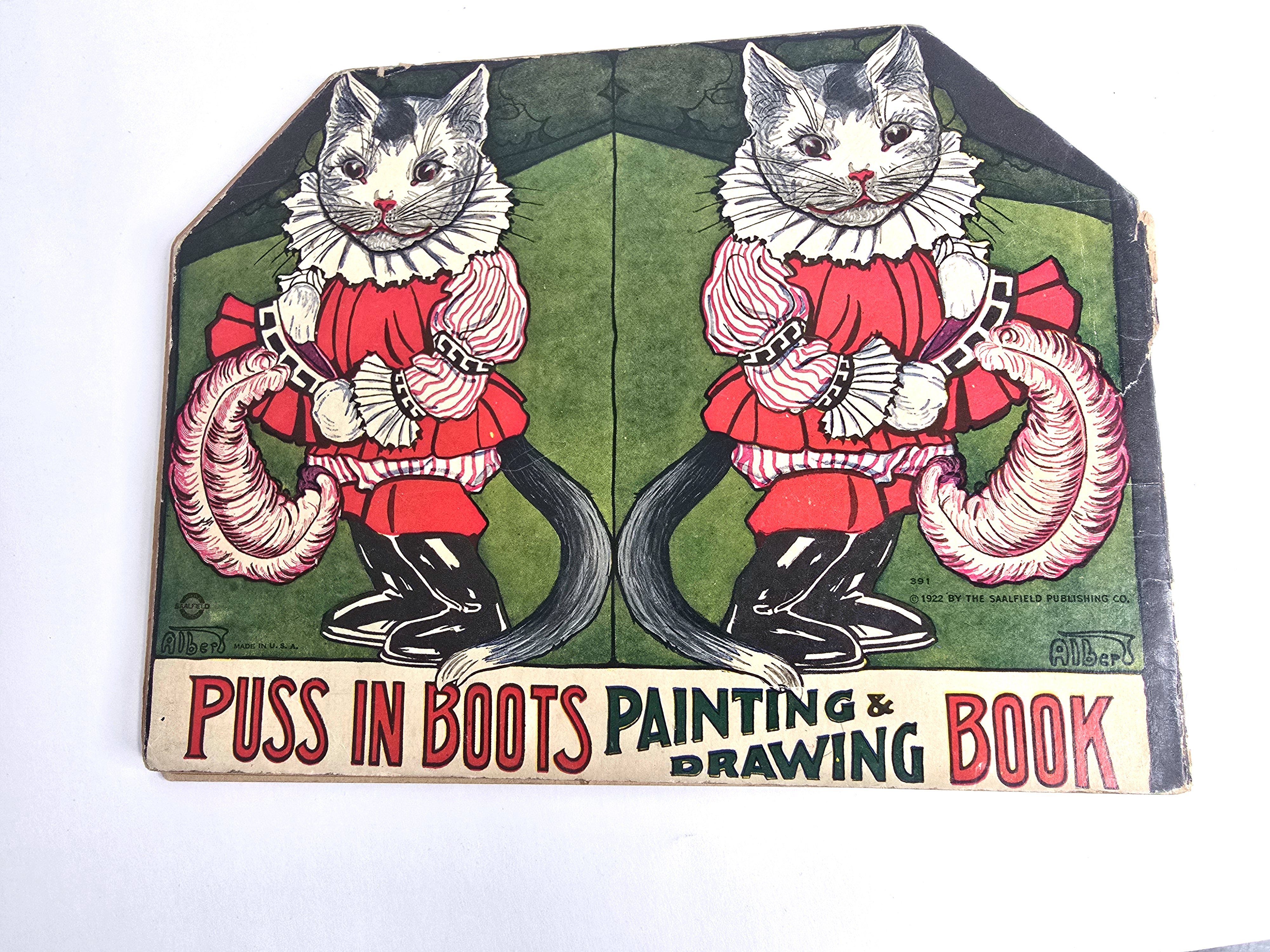 1922 Puss in Boots Painting Drawing Book Published by Saalfield 