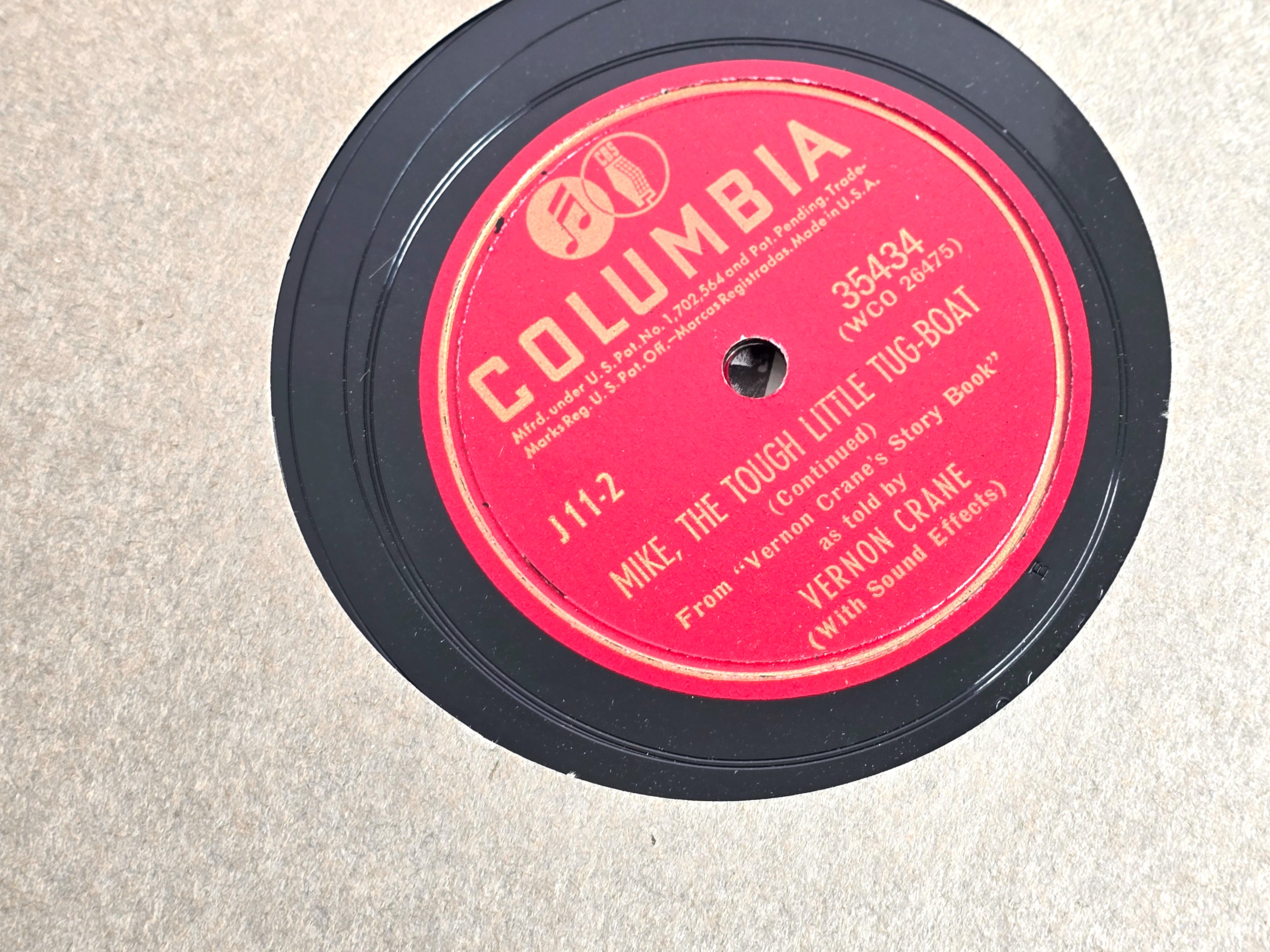 1940 Mike the Tough Little Tug Boat Album Stories Columbia Records Vernon Crane J11-2