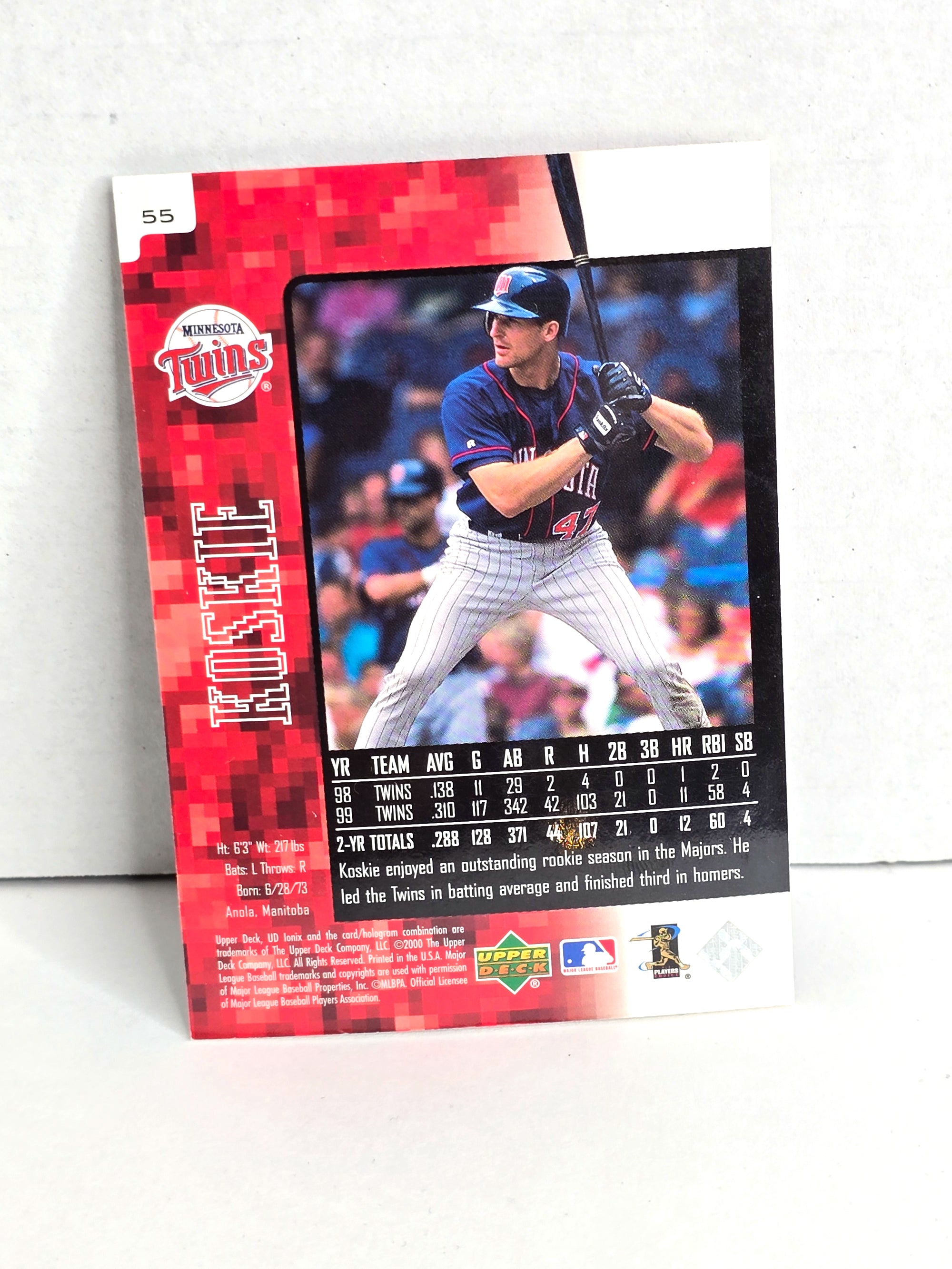 Corey Koskie Twins Baseball Card 2000 Upper Deck No. 55