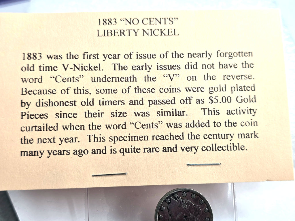 1883 No Cents Liberty Nickel