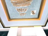 Ol-Raku Urn Blue Art Mixed Media Signed by Artist