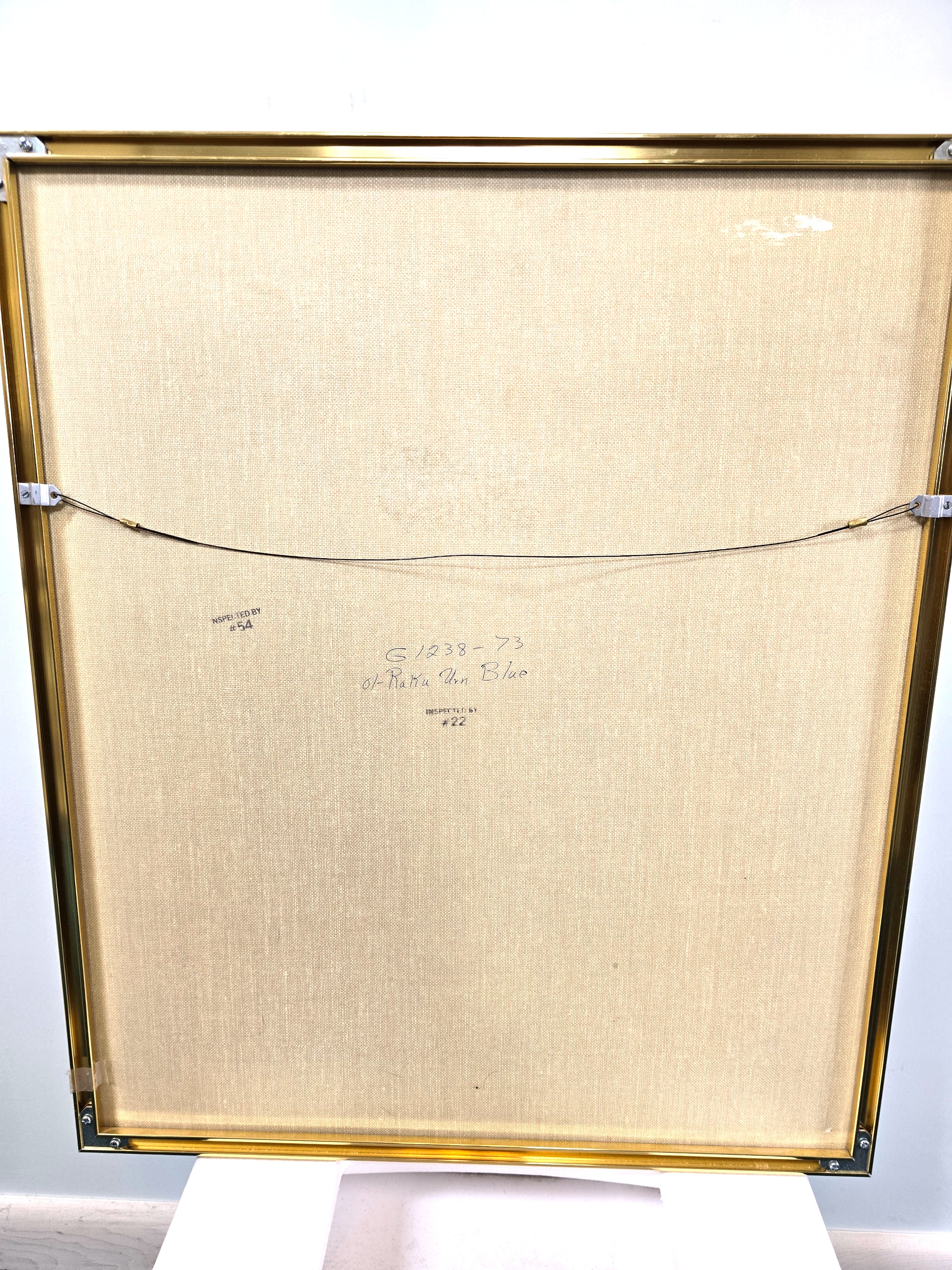 Ol-Raku Urn Blue Art Mixed Media Signed by Artist