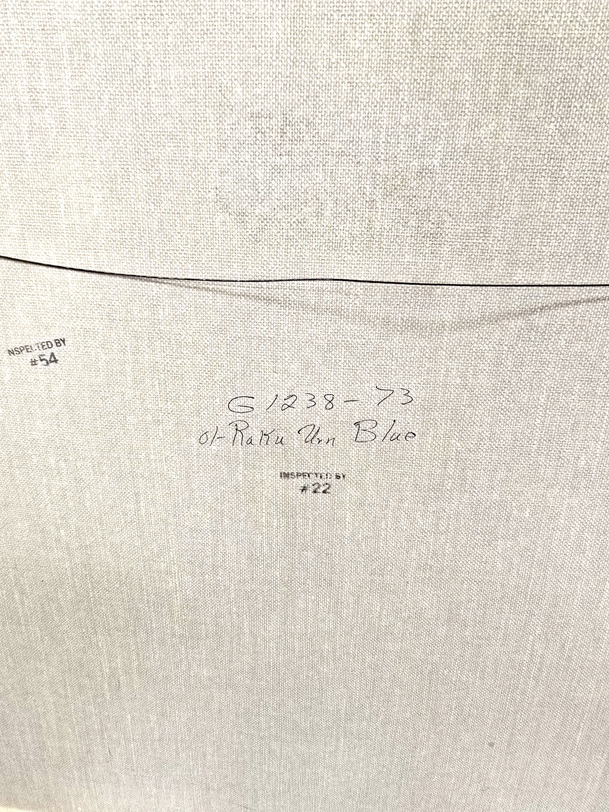 Ol-Raku Urn Blue Art Mixed Media Signed by Artist