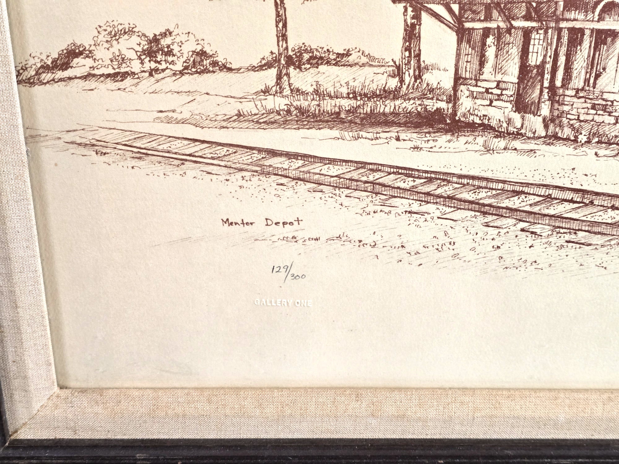 Old Mentor Depot in Ohio Signed by Artist, Sue Chaffee