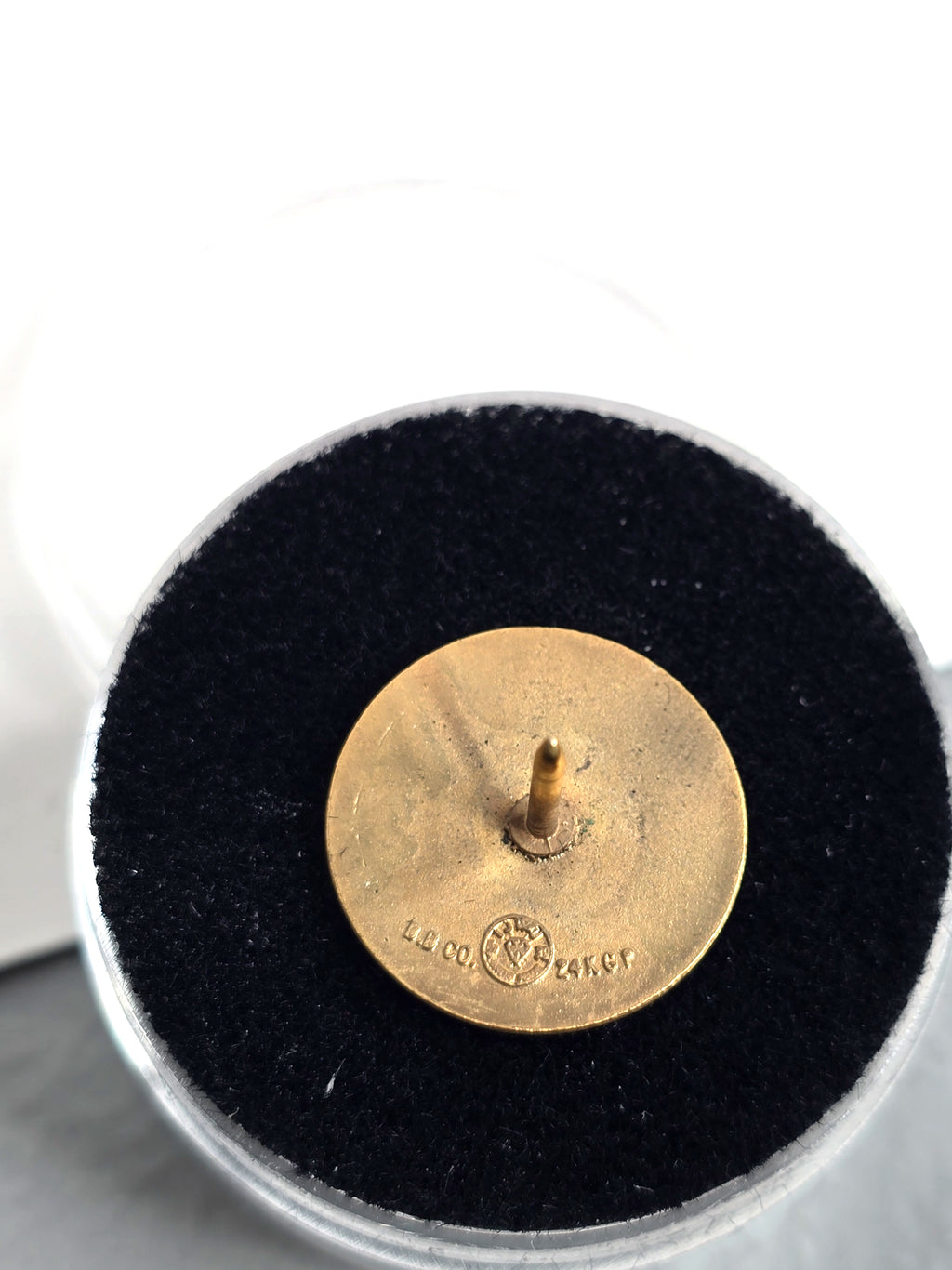 Vintage Erte Lapel Pin Brass Round Collectible