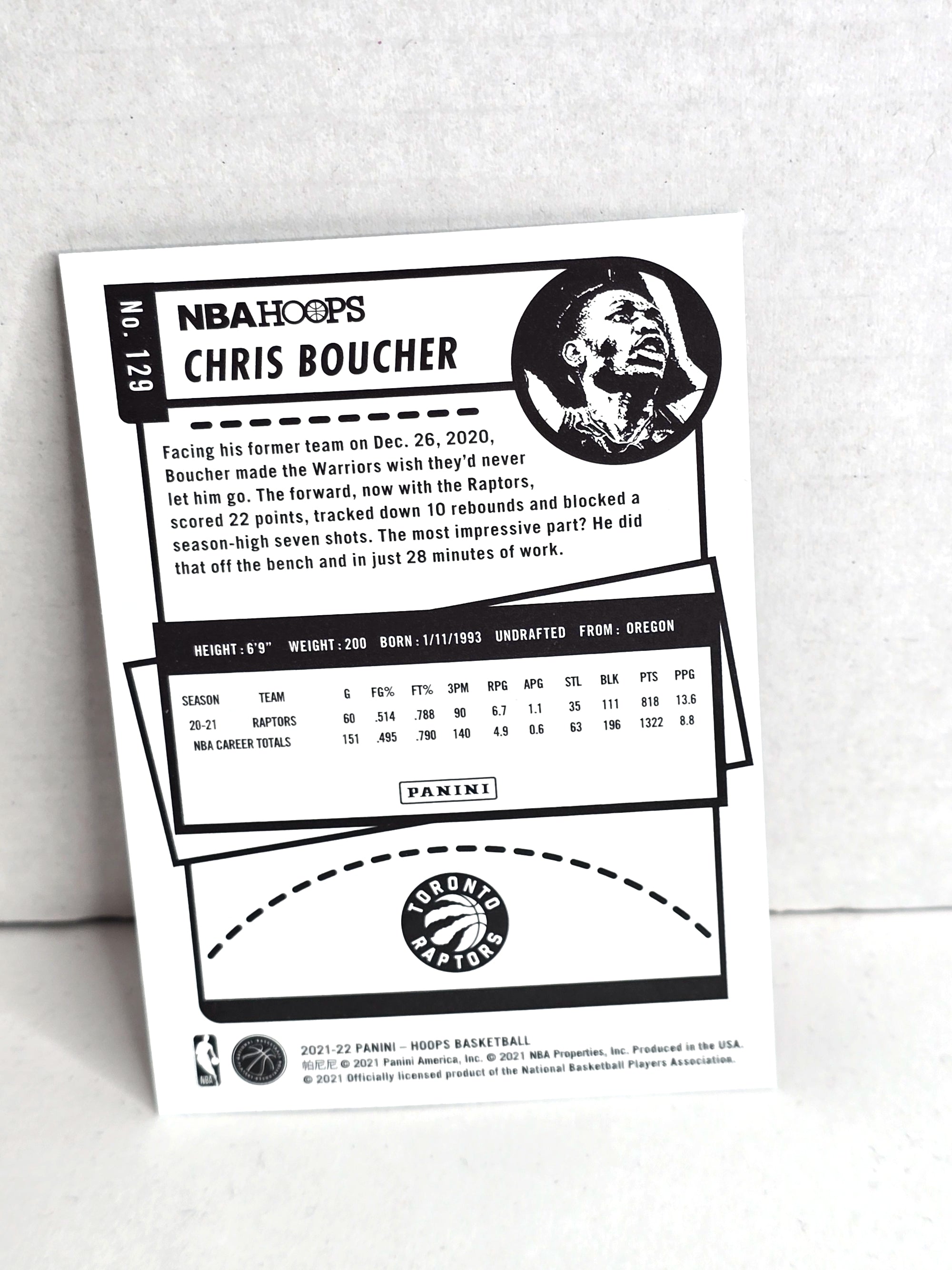 Chris Boucher Basketball Card 2021 Panini No. 129