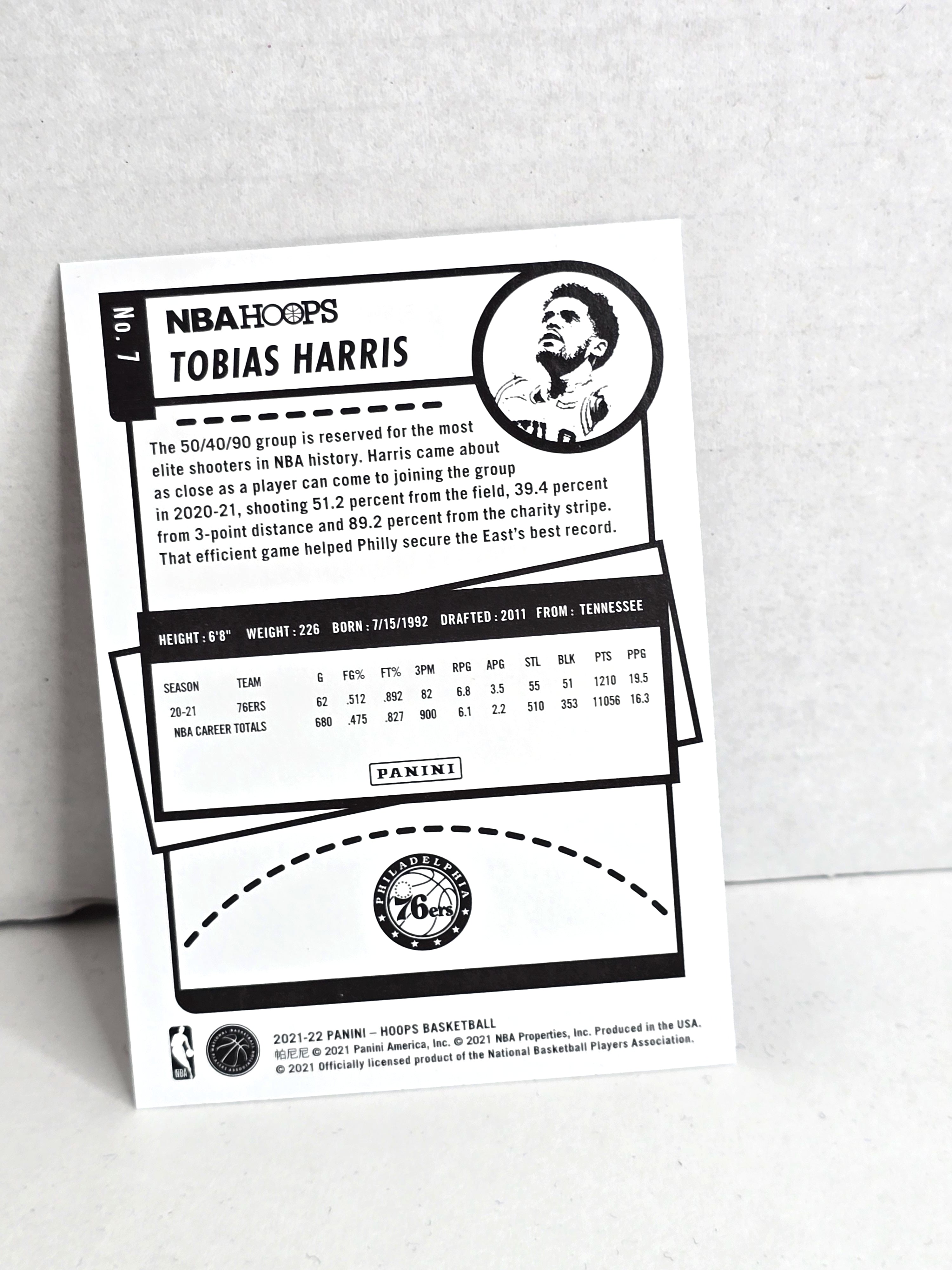 Tobias Harris Basketball Card 2021 Panini Hoops No. 7