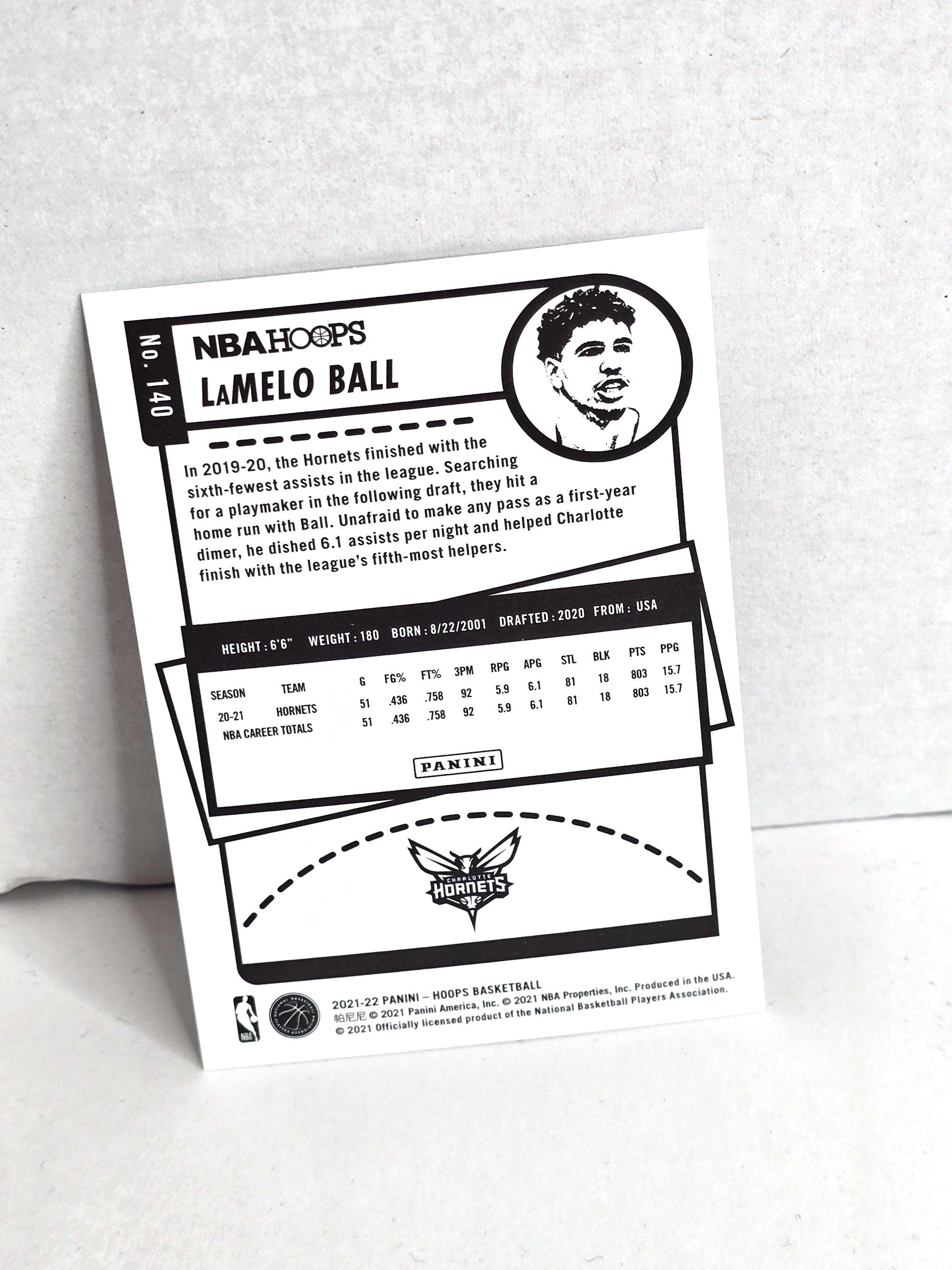 LaMelo Ball Basketball Card 2021 Panini Hoops No. 140