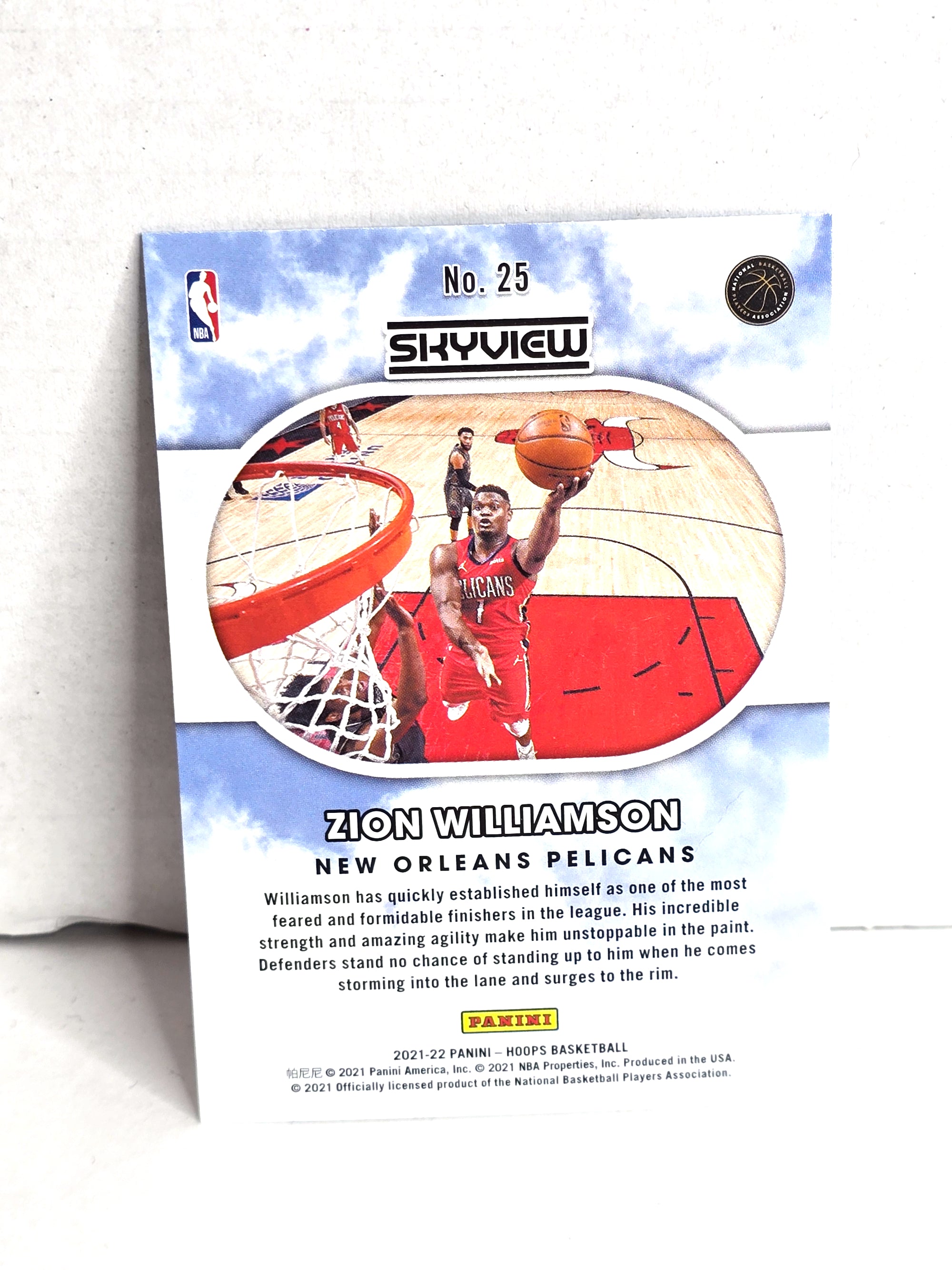 Zion Williamson Basketball Card Panini Hoops No. 25