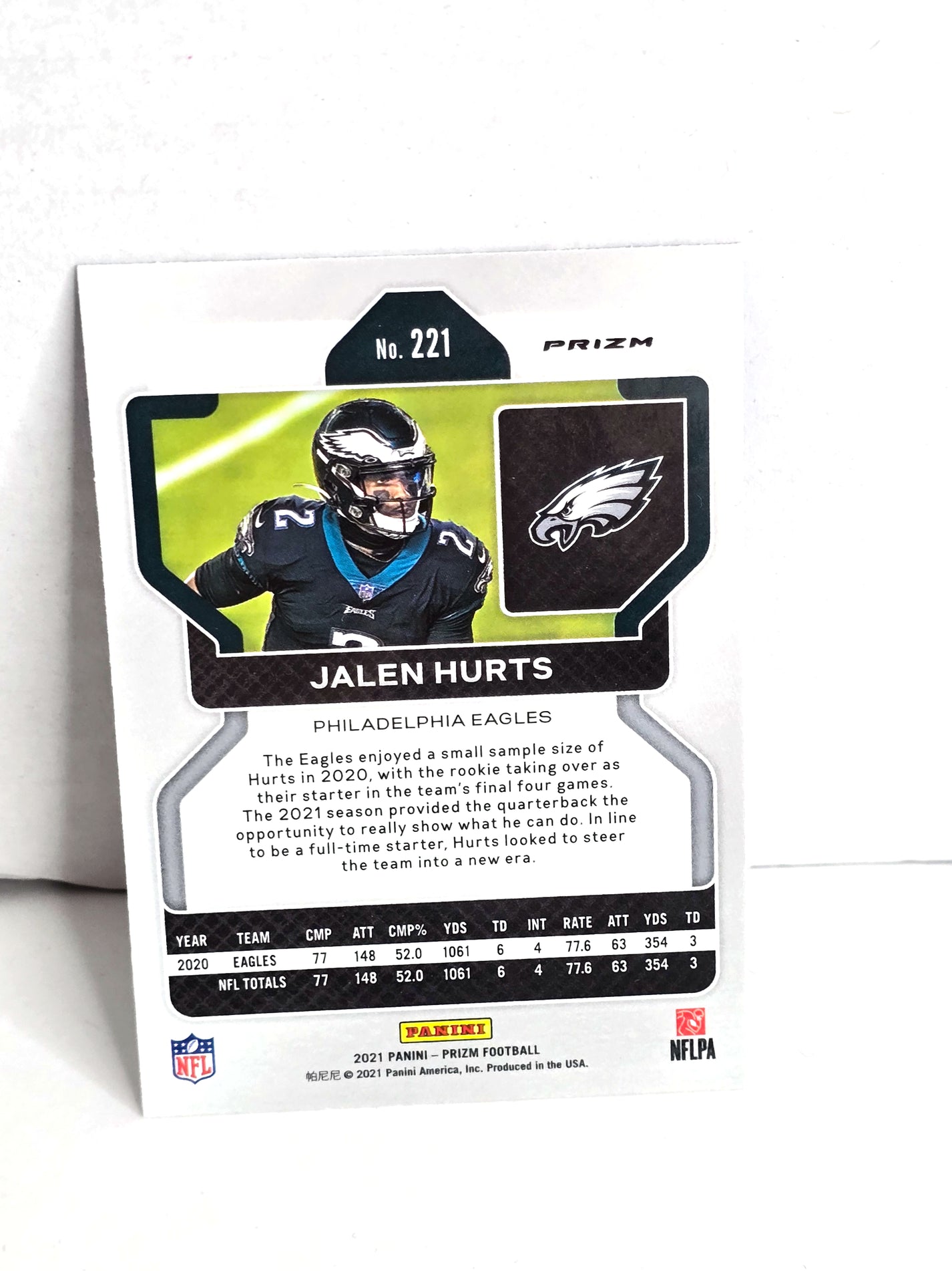 Jalen Hurts Football Card 2021 Panini Prizm No. 221