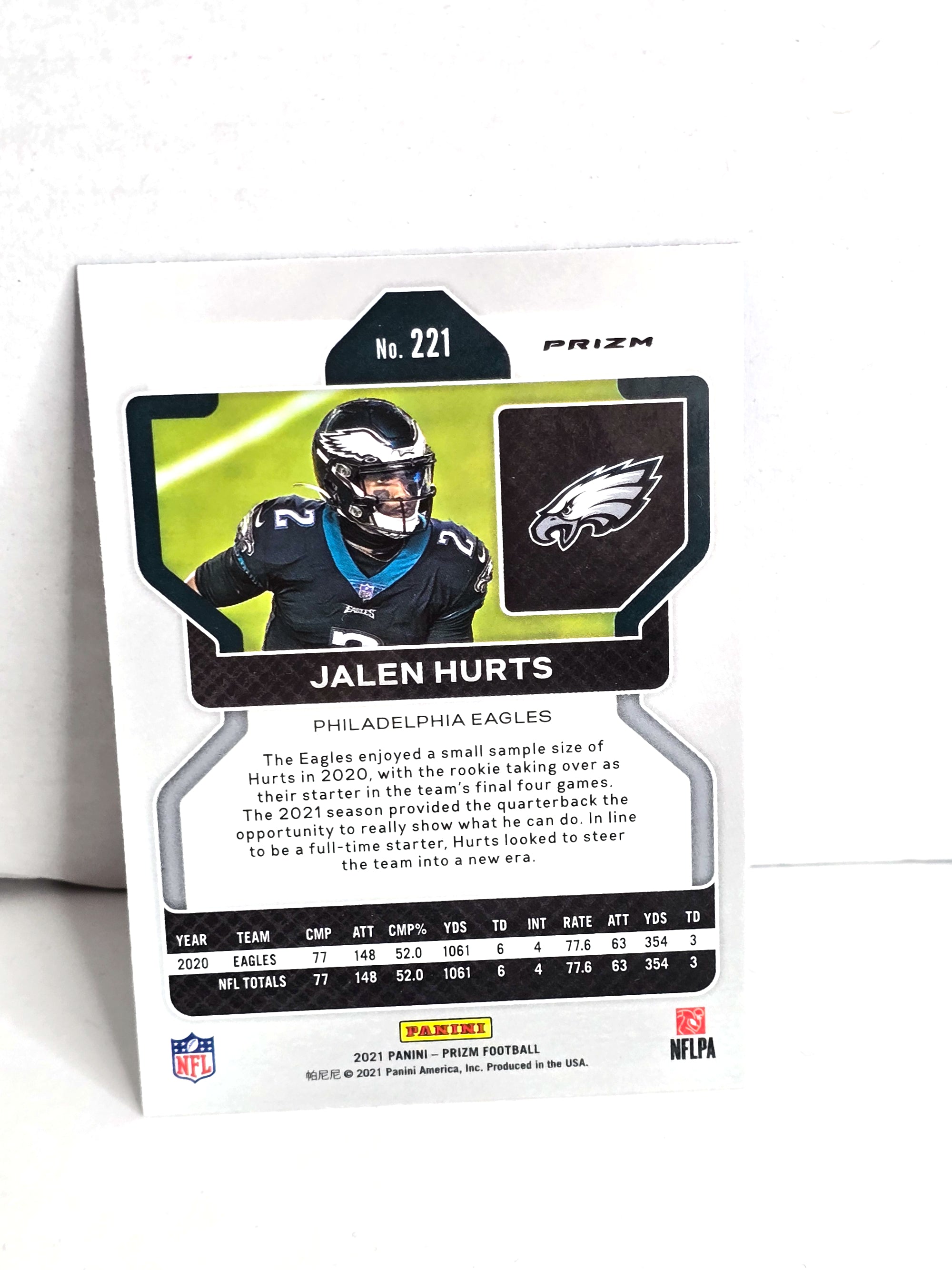 Jalen Hurts Football Card 2021 Panini Prizm No. 221