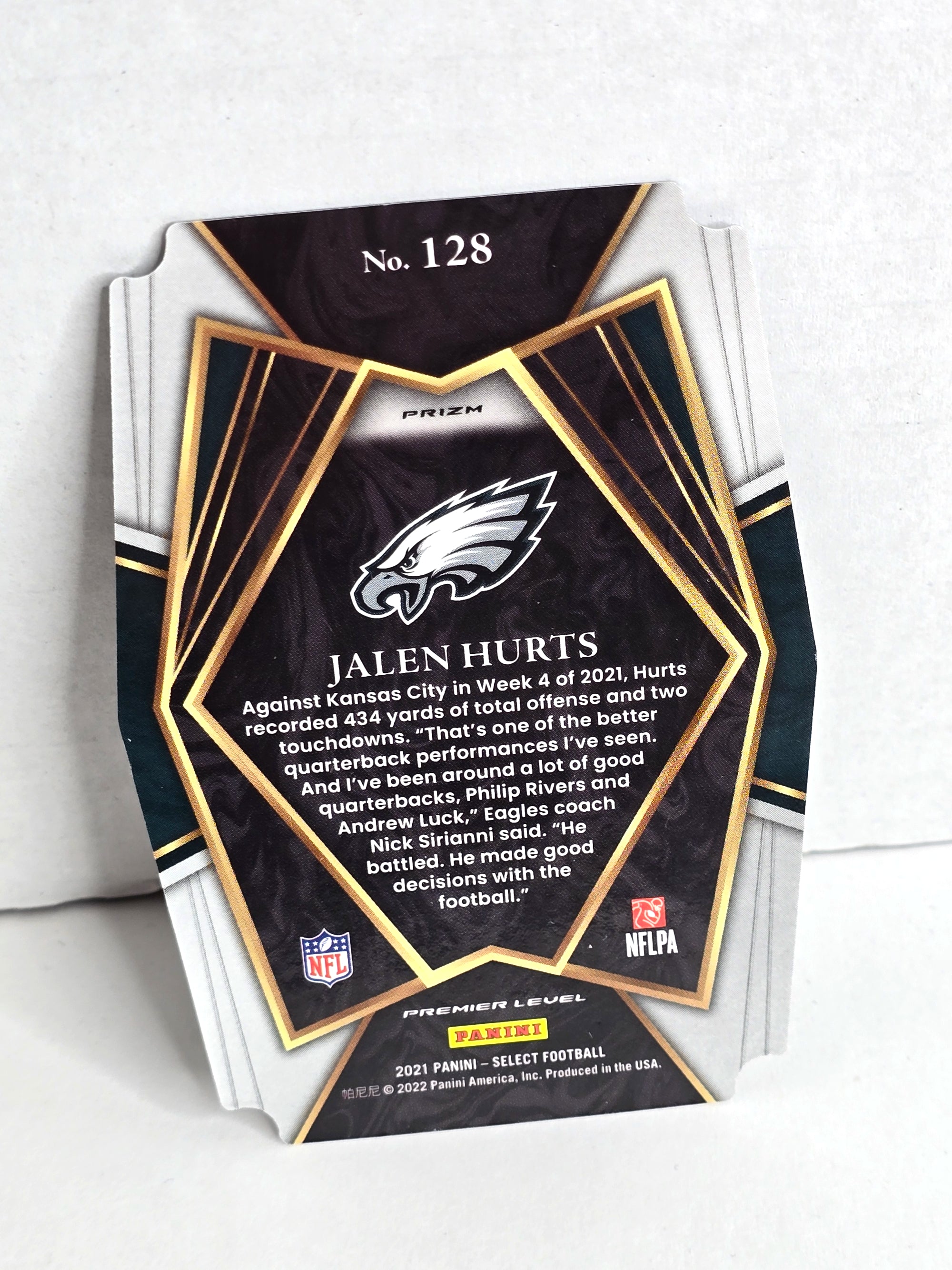 Jalen Hurts Football Card 2021 Panini Select No. 128