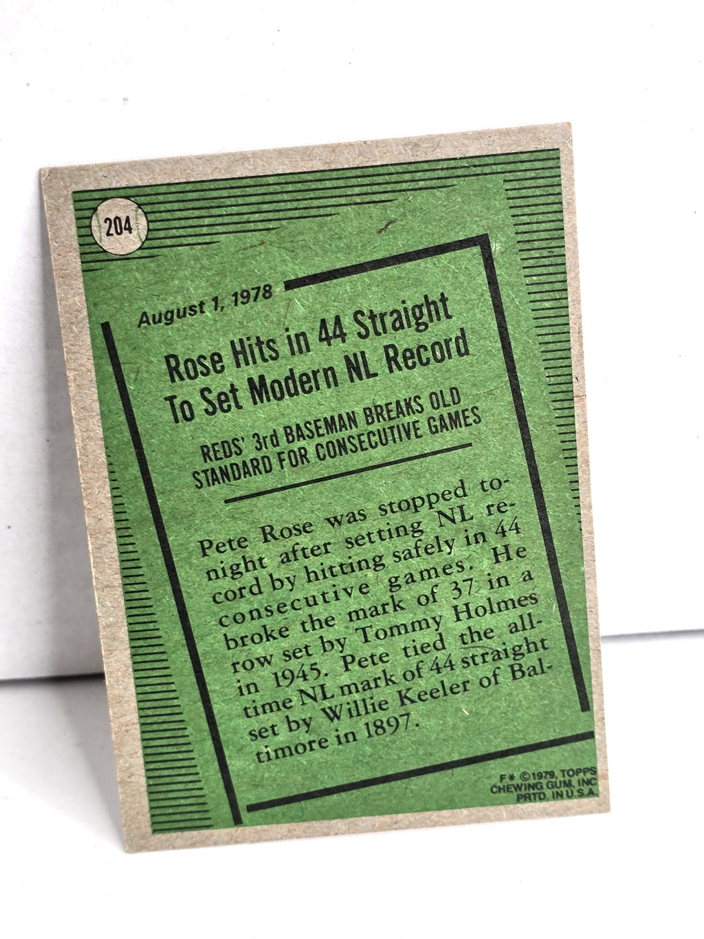 1979 Pete Rose Baseball Card Topps No. 204
