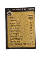Lou Gehrig Baseball Grand Slam Leader Card 1973 Topps No. 472