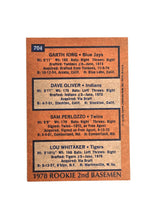 1978 MLB Rookie 2nd Basemen Topps No. 704