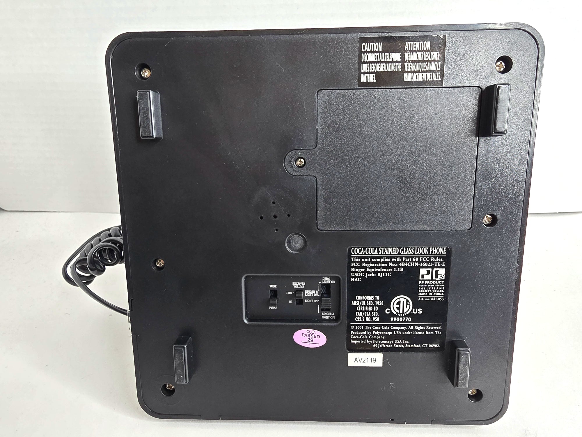 Coca-Cola Telephone Stain Glass Look