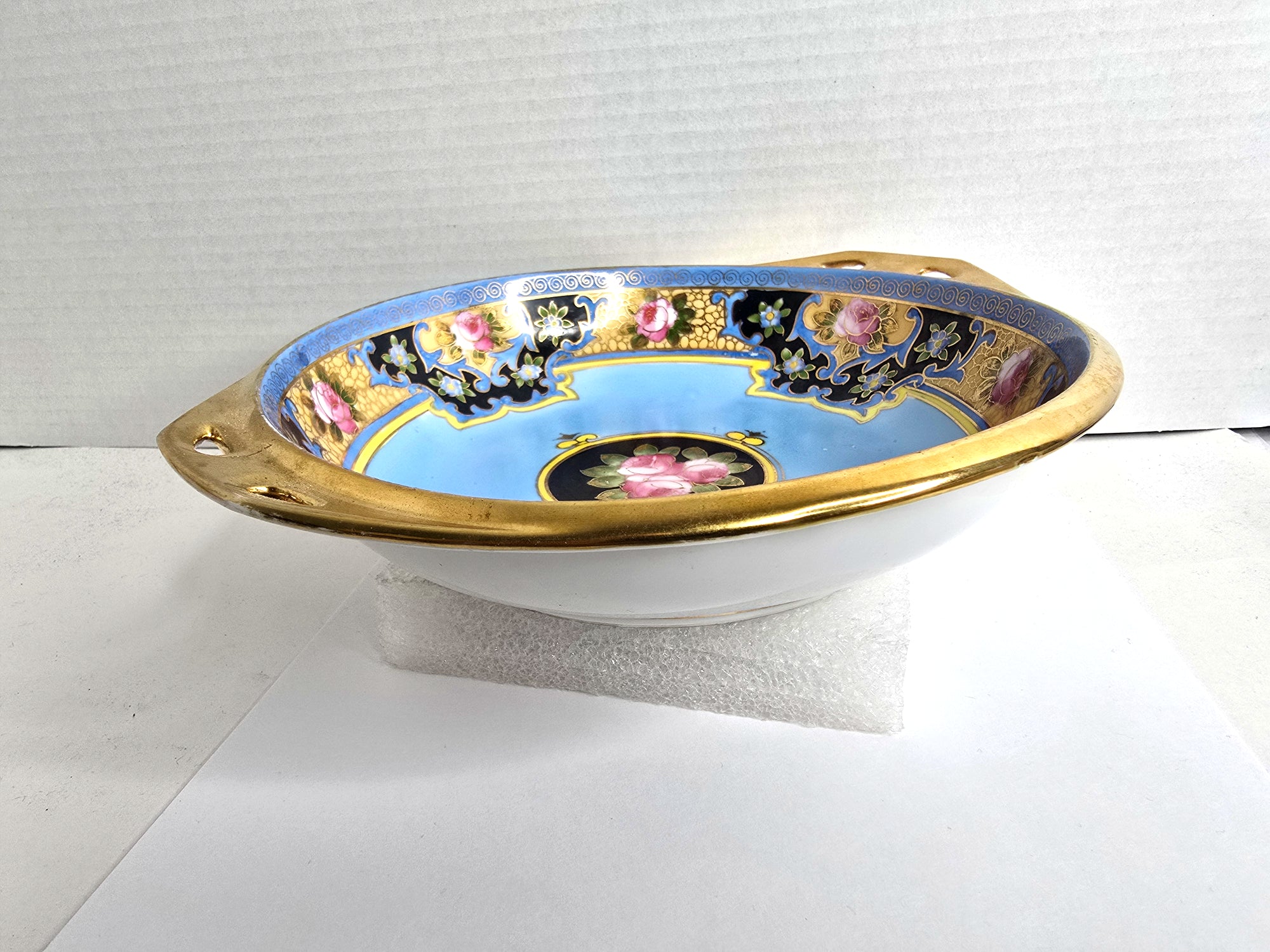 1925 Noritake Bowl with 22k Gold Trim Hand Painted Made in Japan