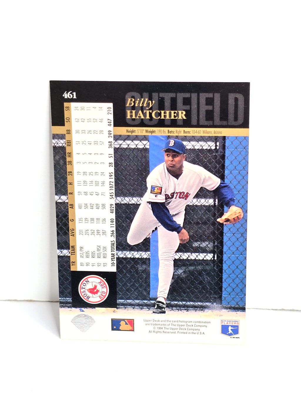 Billy Hatcher Baseball Card 1994 Upper Deck No. 461