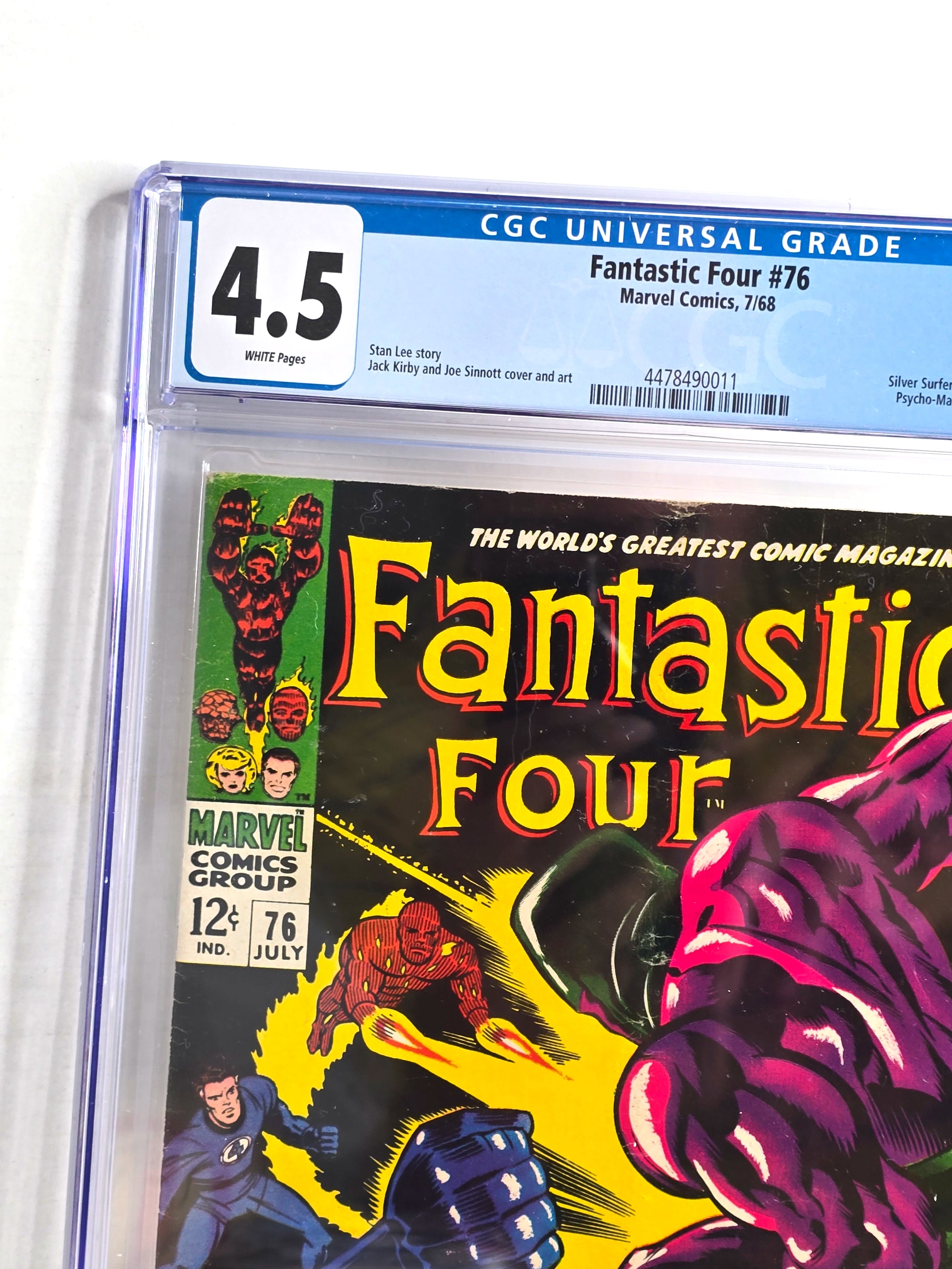Marvel Comic Book 1968 Fantastic Four Graded 4.5 CGC July Vol 76
