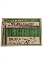 Rick Manning Baseball Card 1976 Topps No. 275