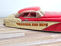 1950s Marx Tin Toy Fire Chief 18" Vintage Collectible