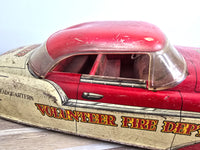 1950s Marx Tin Toy Fire Chief 18" Vintage Collectible
