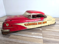 1950s Marx Tin Toy Fire Chief 18" Vintage Collectible