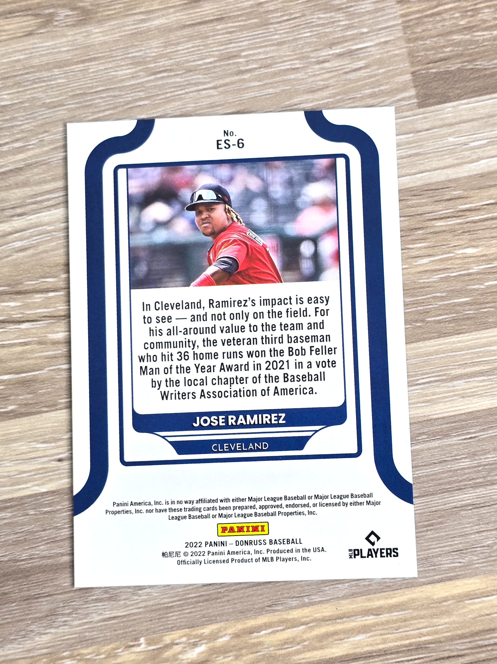 Jose Ramirez Baseball Card 2022 Panini No. ES-6