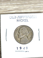 1949 Jefferson Nickel Coin Collectible