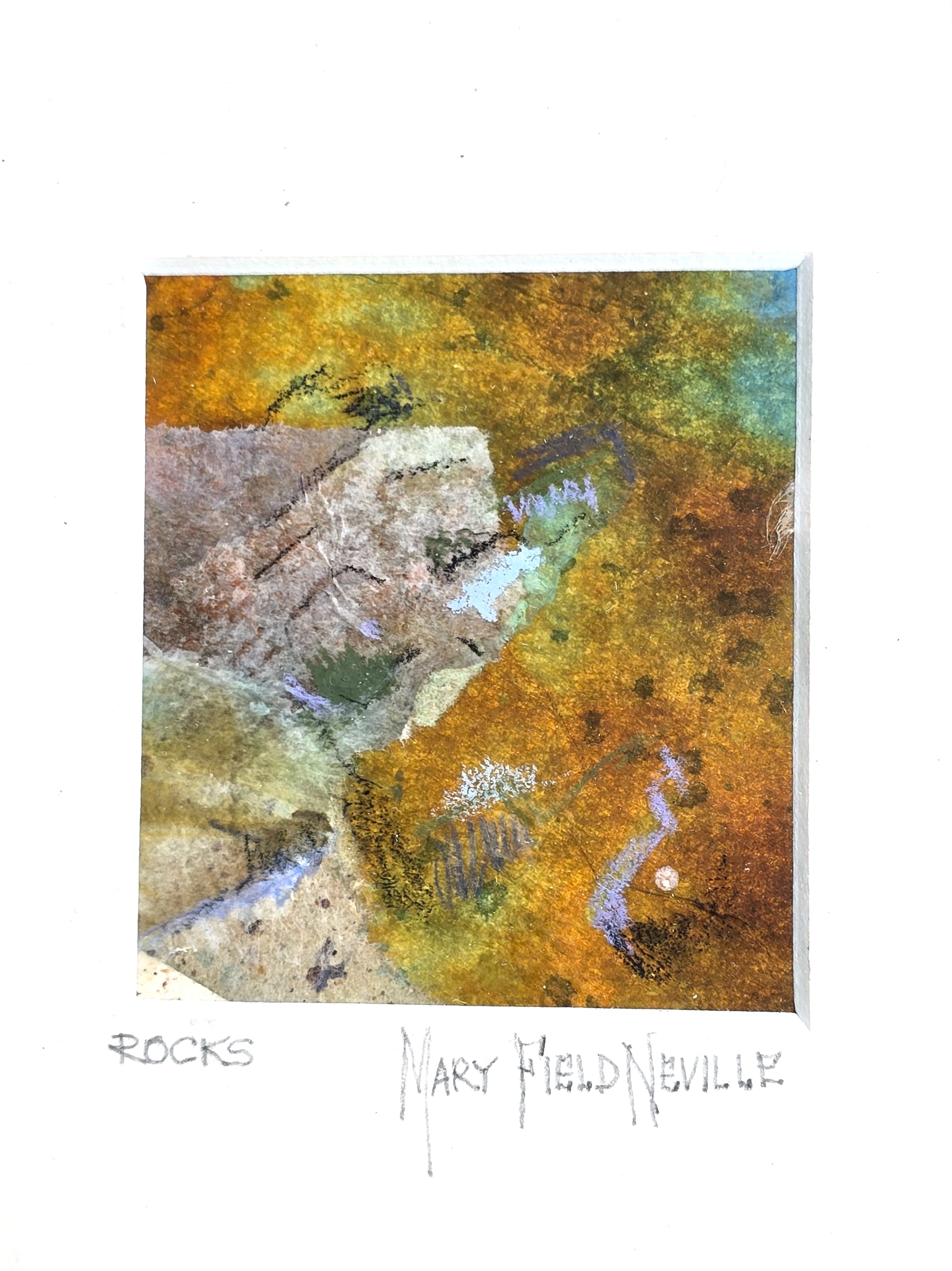 Original Fine Art "Rocks" Wall Art Framed Collectible