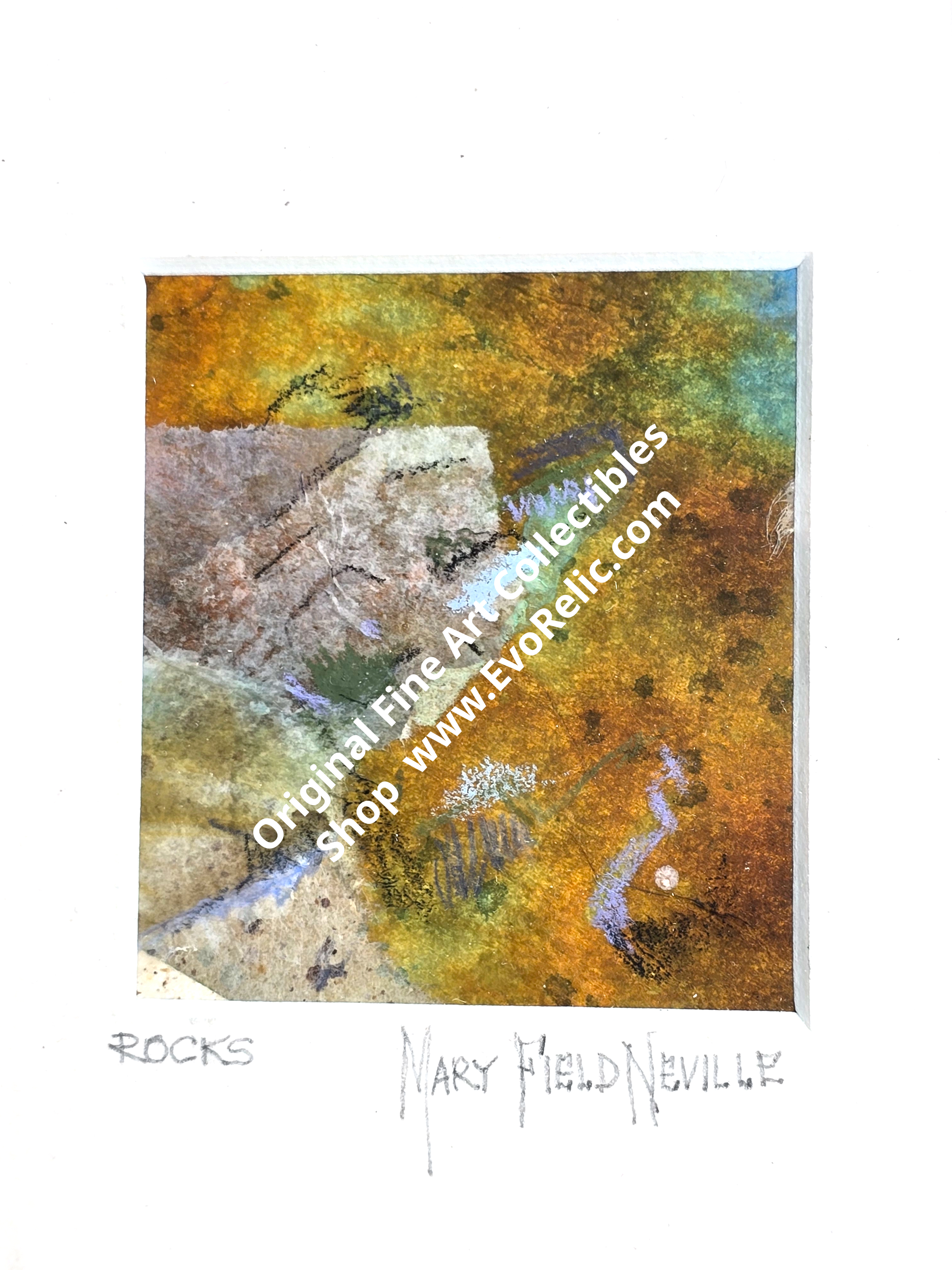 Original Fine Art "Rocks" Wall Art Framed Collectible