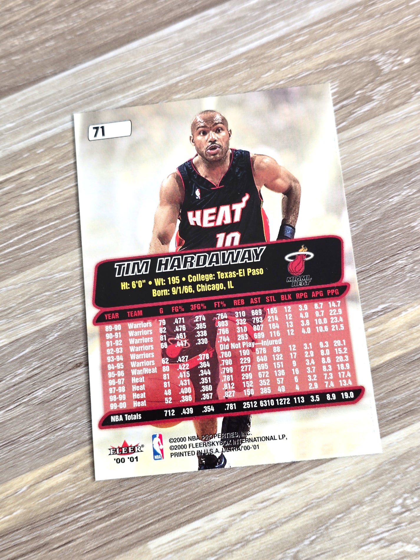 Tim Hardaway Basketball Card 2000 Fleer Ultra No. 71