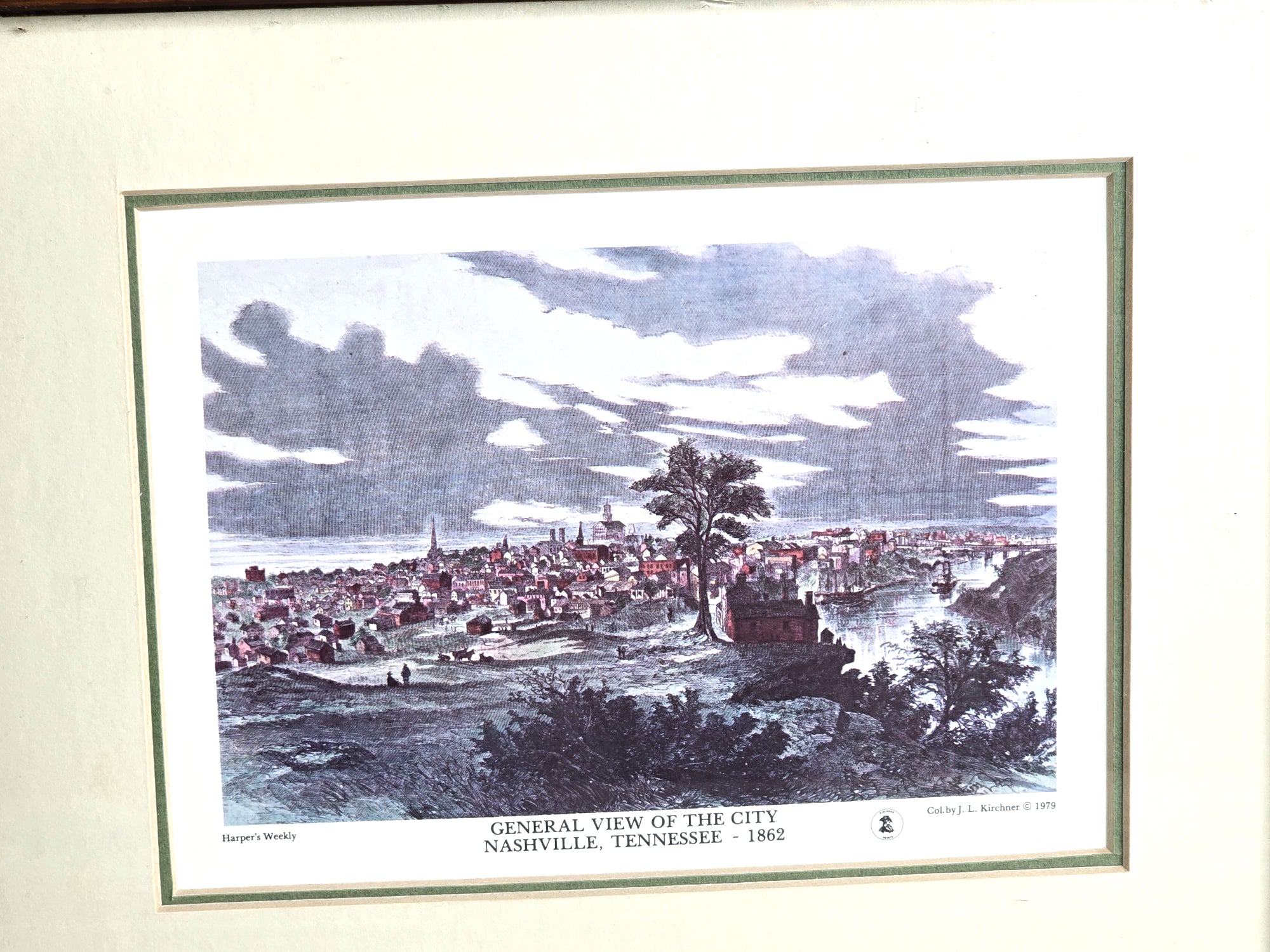 1862 View of Nashville Tennessee Print by J.L. Kirchner