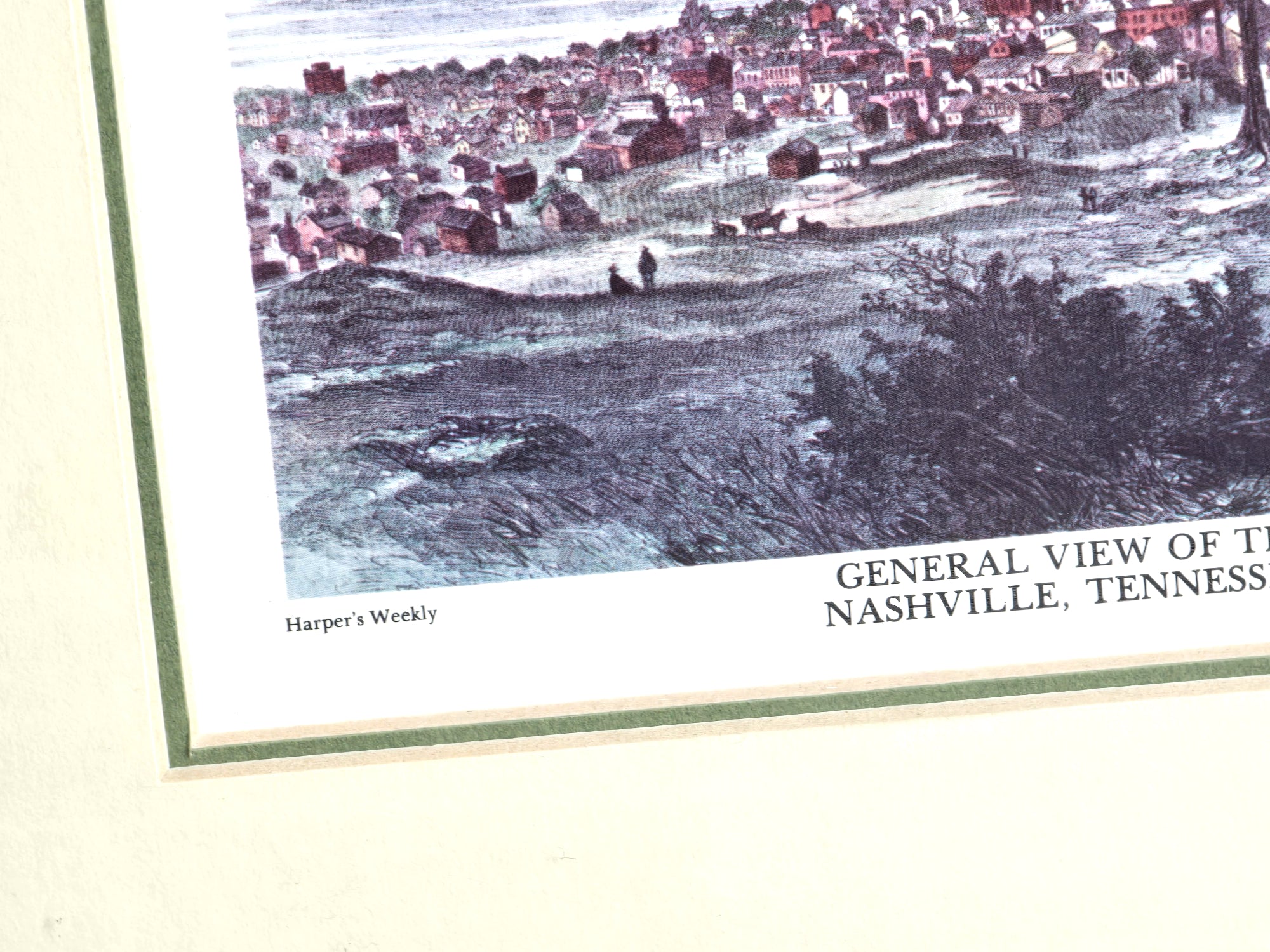 1862 View of Nashville Tennessee Print by J.L. Kirchner