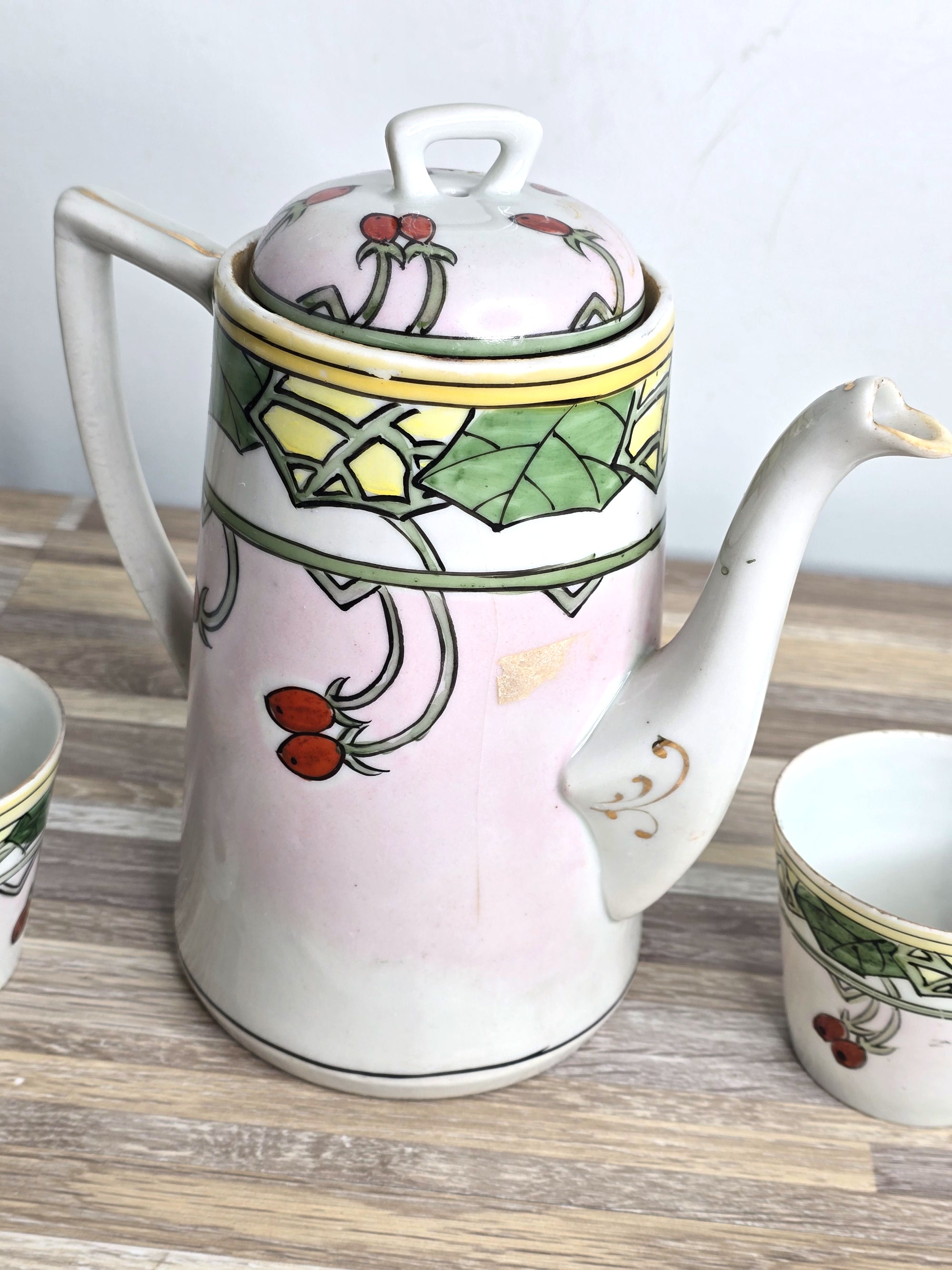 Art Nouveau German Chocolate Pot Set
