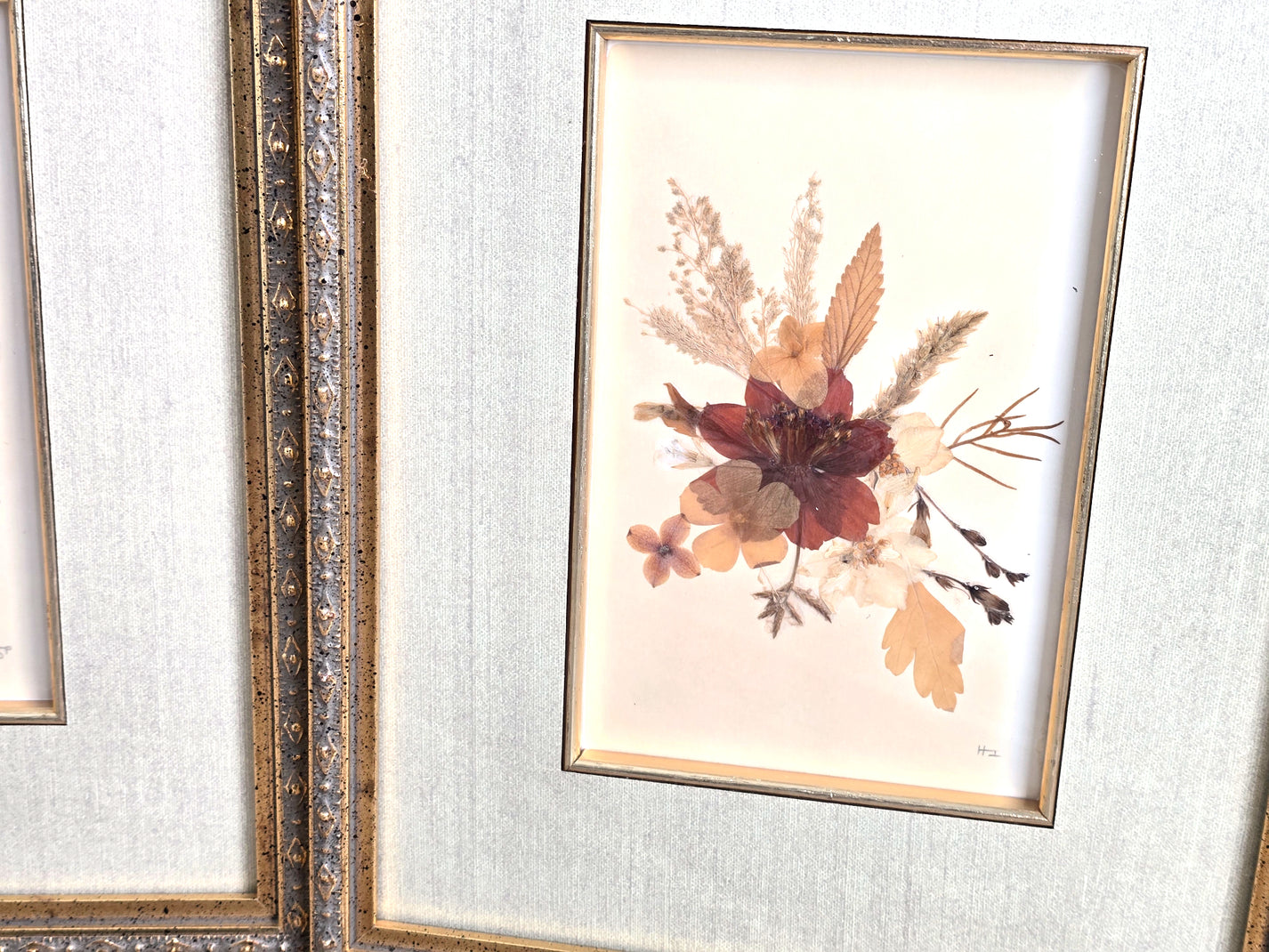 Vintage Flowers from Holy Land Framed Home Decor Art