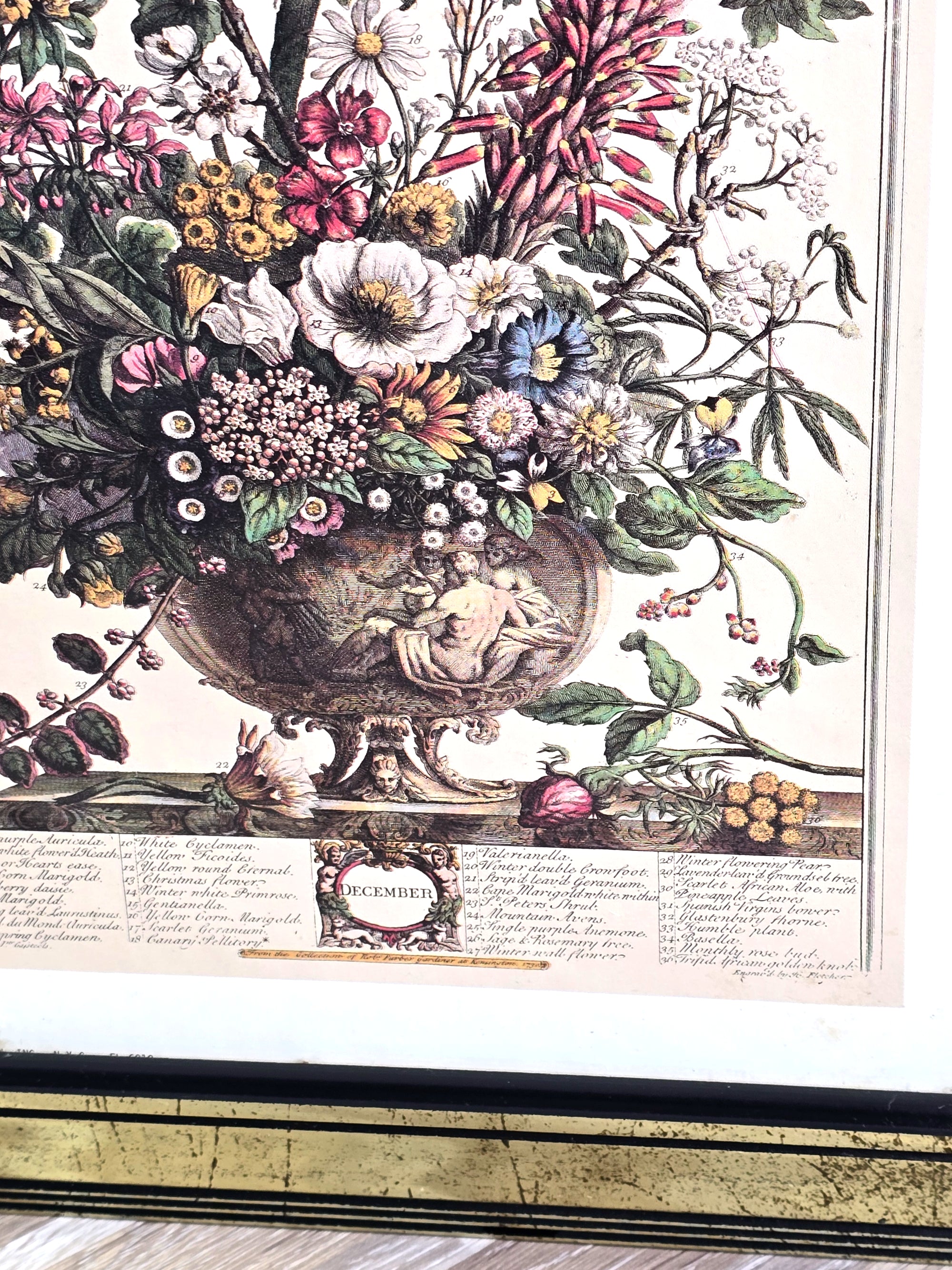 December Flowers Wall Hanging Decor Framed