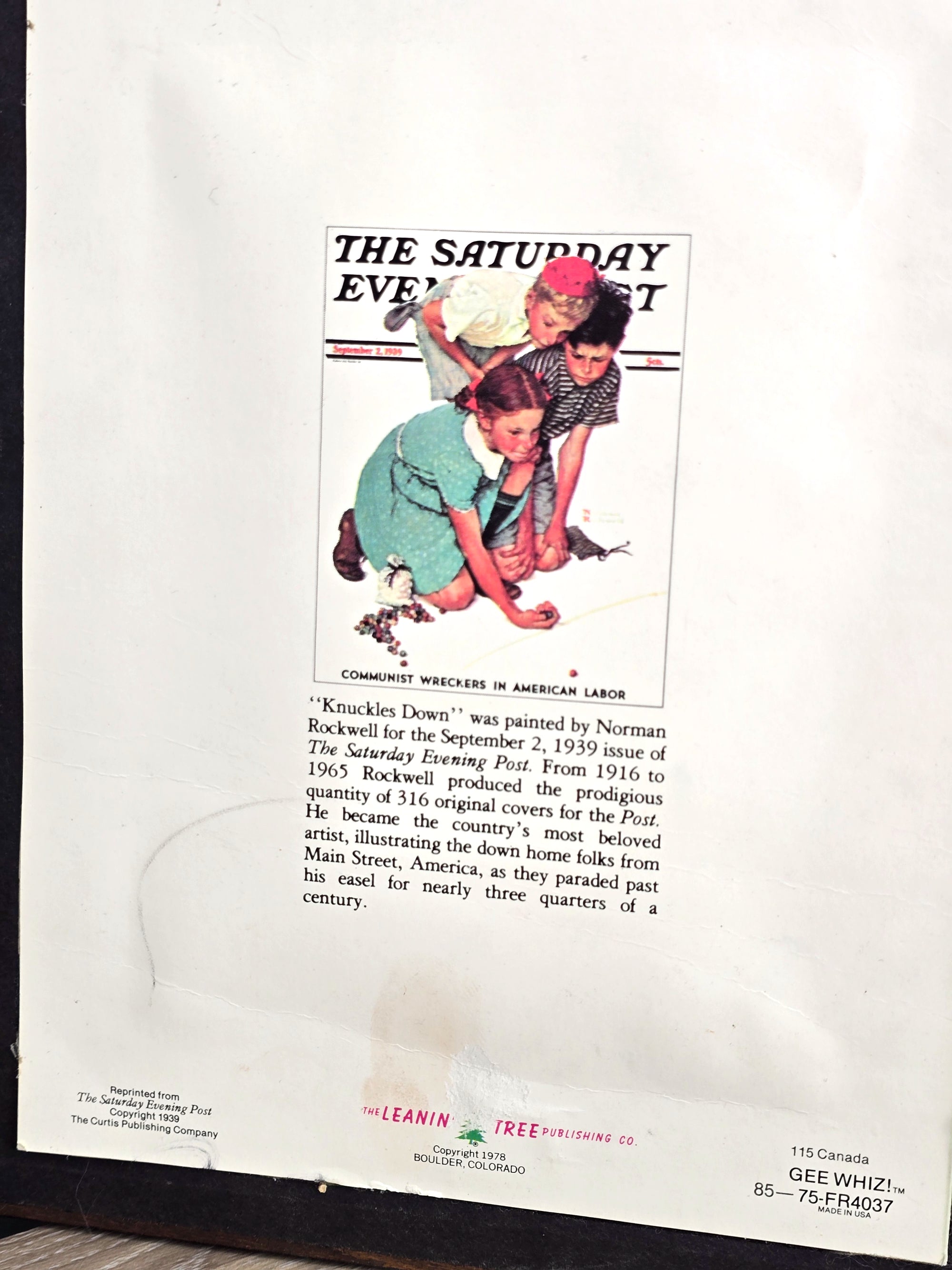 Vintage Norman Rockwell Art Print Wall Hanging