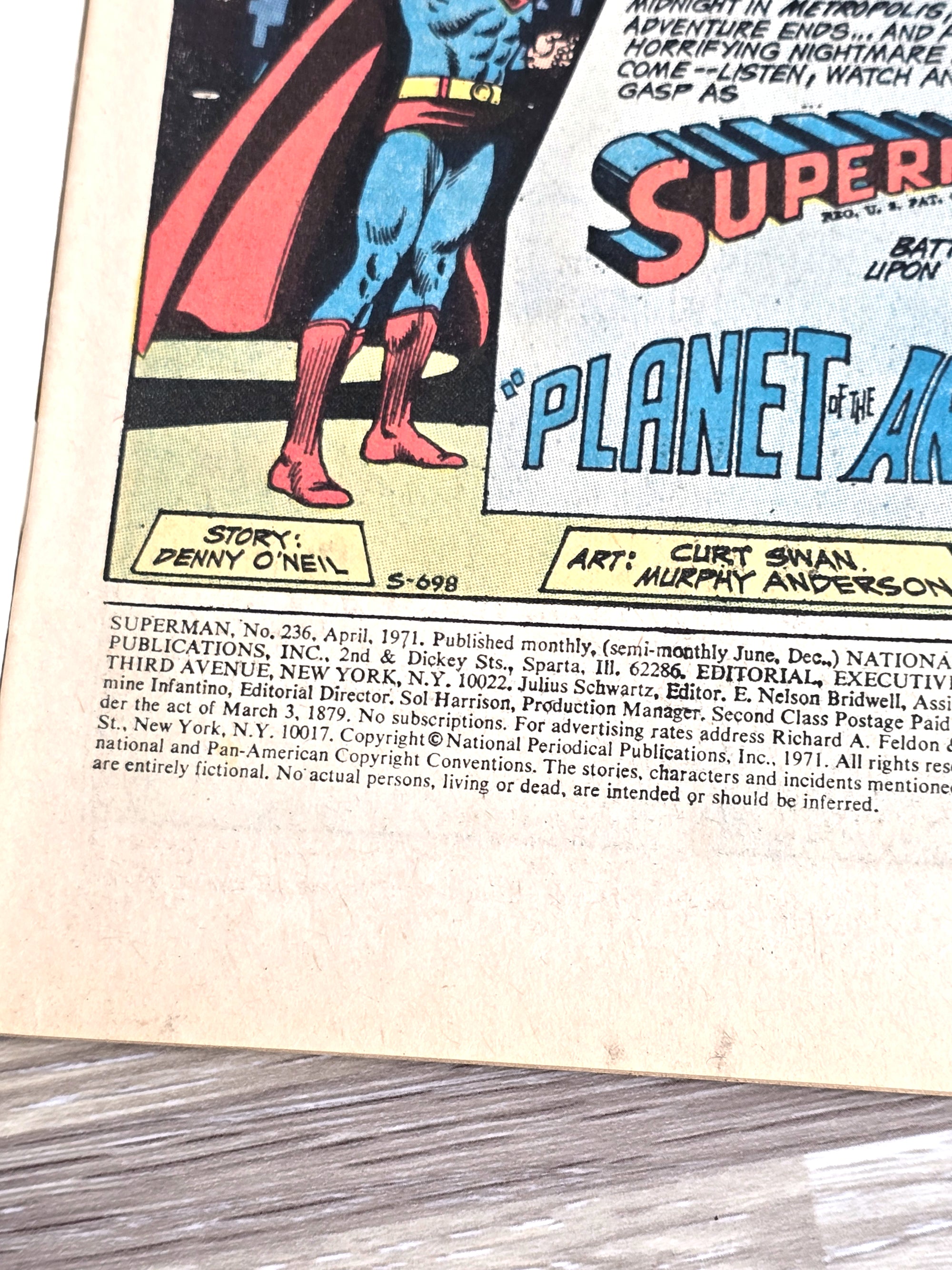 DC Comic Book Superman 1971 April No. 236